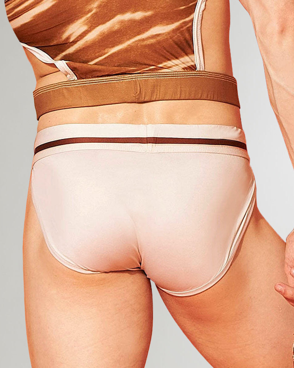 Wayne Chocolate Dip Speedo Cocoa Brown - men's low-rise square-cut swim brief, back view
