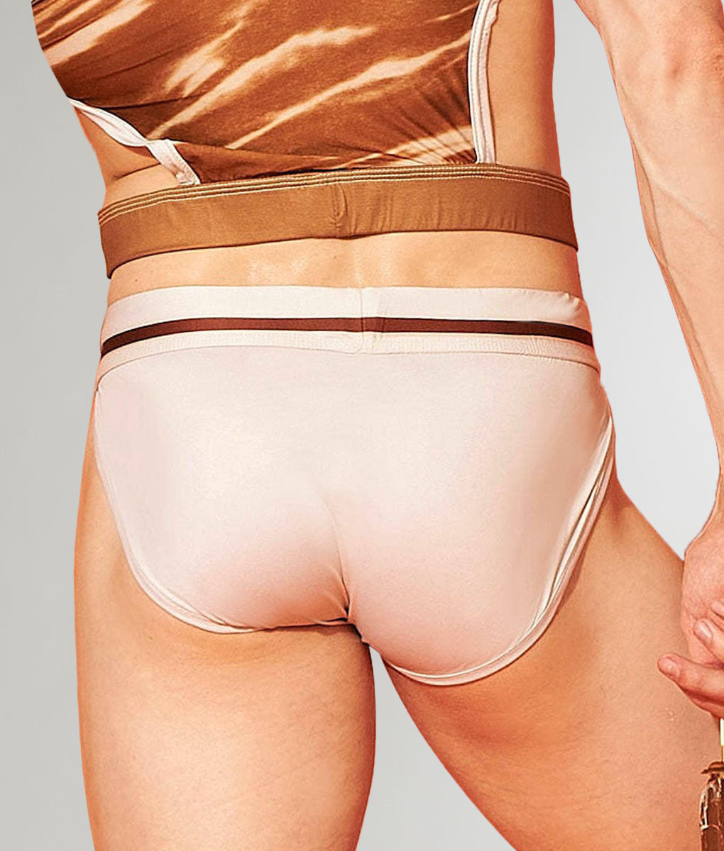 Wayne Chocolate Dip Speedo Cocoa Brown - men's low-rise square-cut swim brief, back view