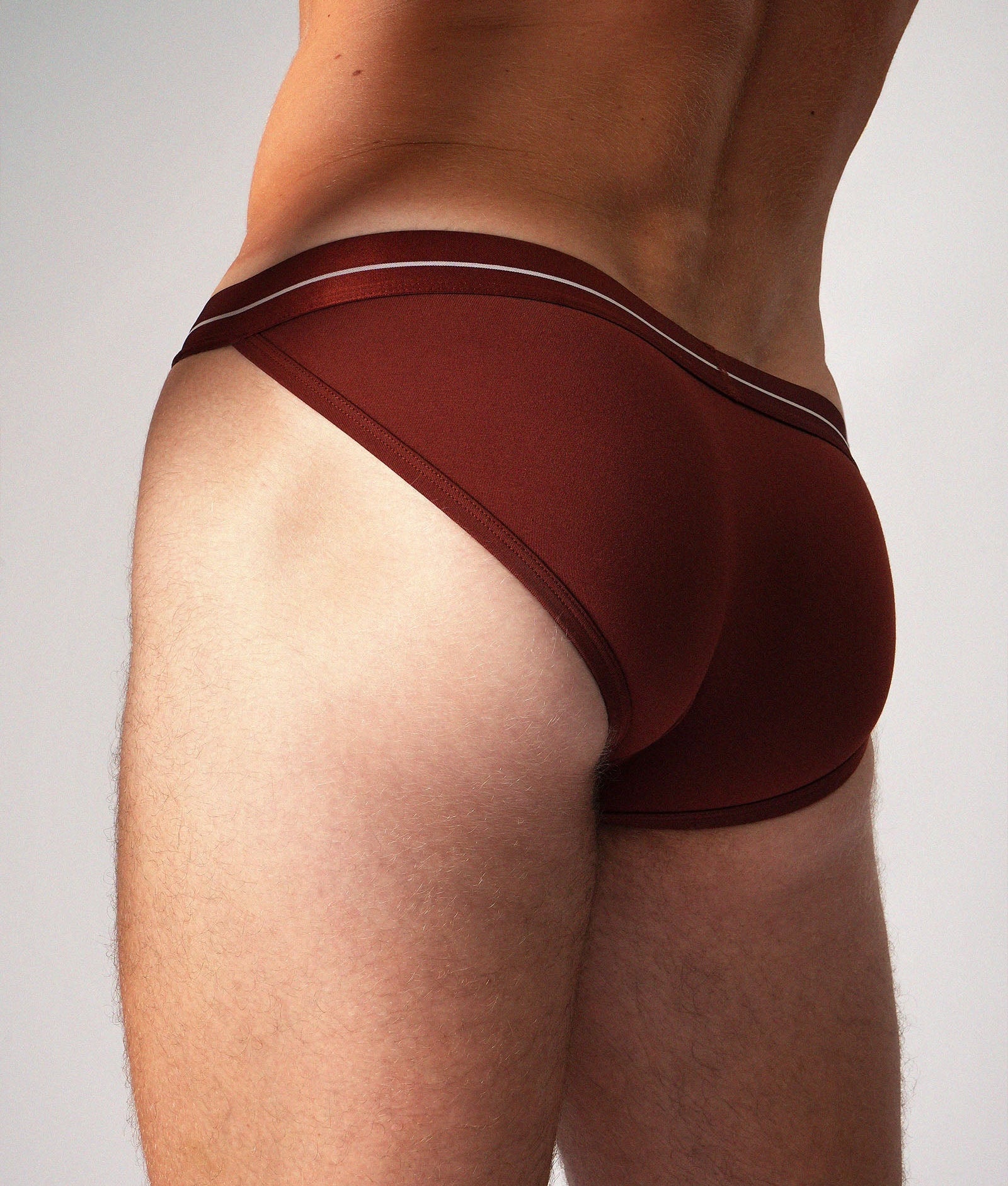 Teamm8 Icon Sports Brief Cocoa - men's brief with 4cm metallic waistband, side view