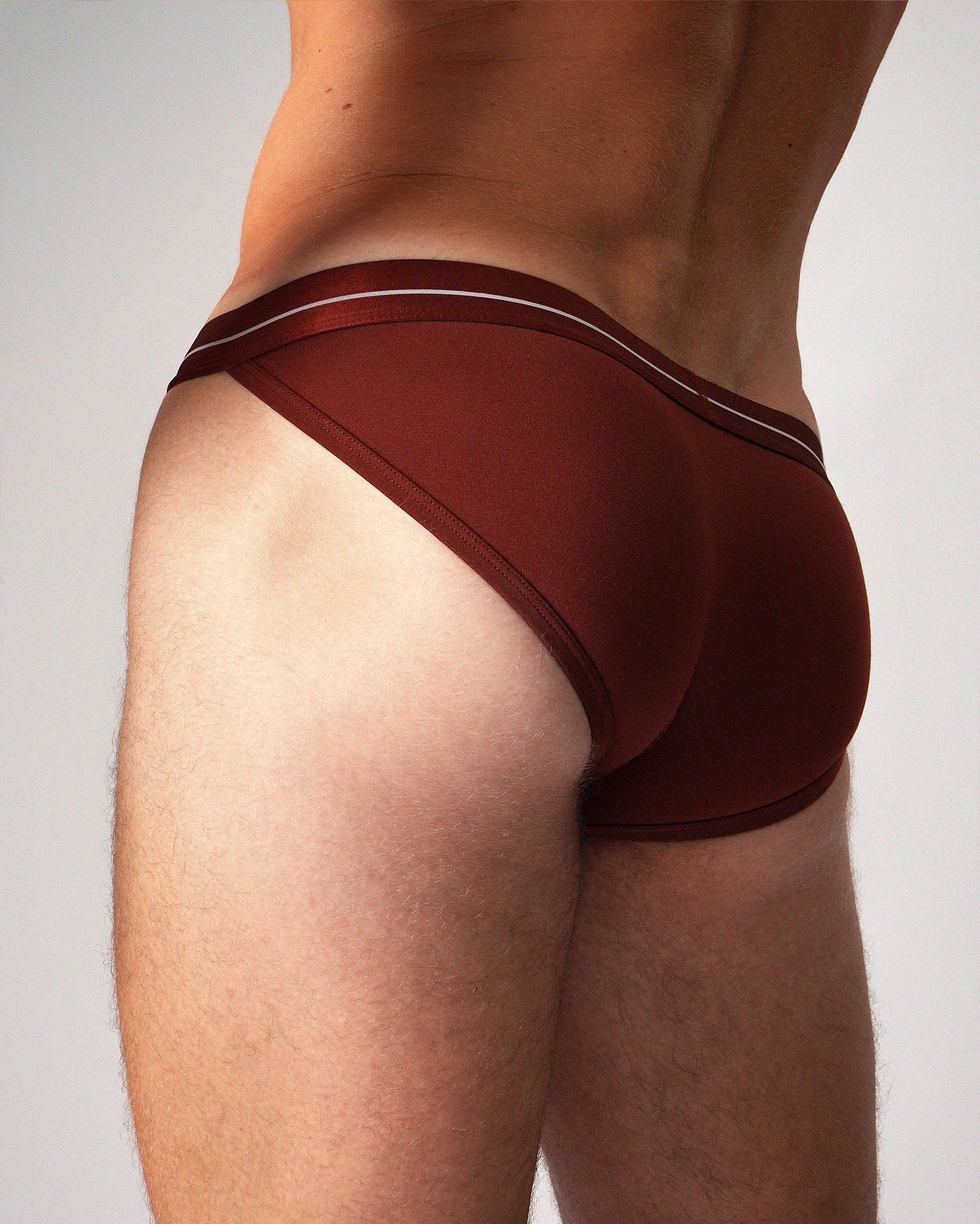 Teamm8 Icon Sports Brief Cocoa - men's brief with 4cm metallic waistband, side view