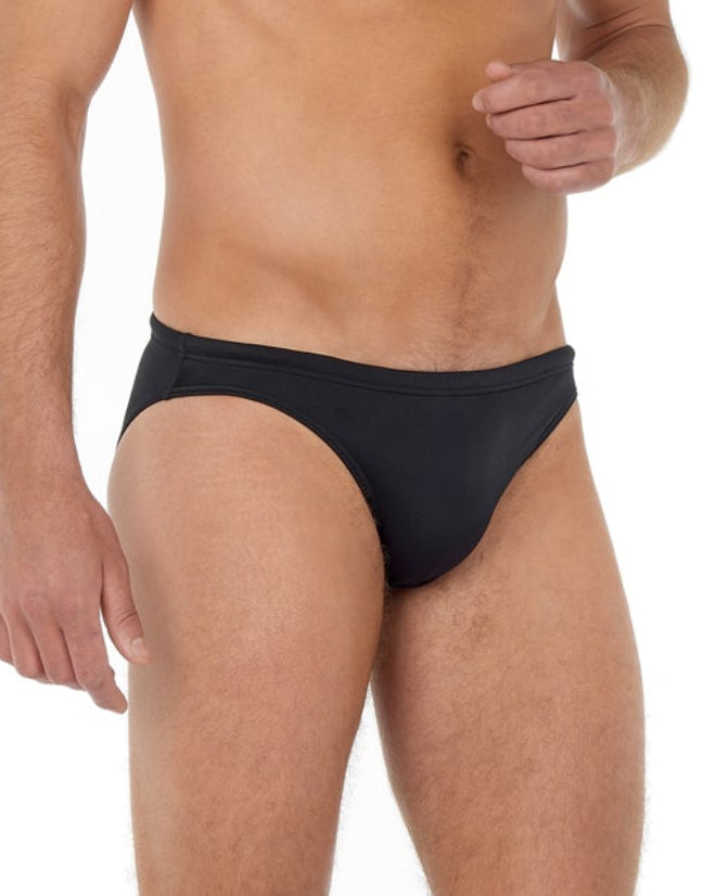 HOM Sea Life Swim Micro Brief Black - men's micro-cut swim brief, side view