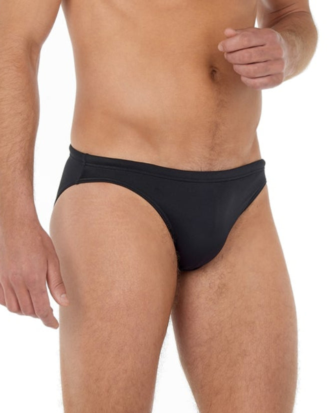 HOM Sea Life Swim Micro Brief Black - men's micro-cut swim brief, side view