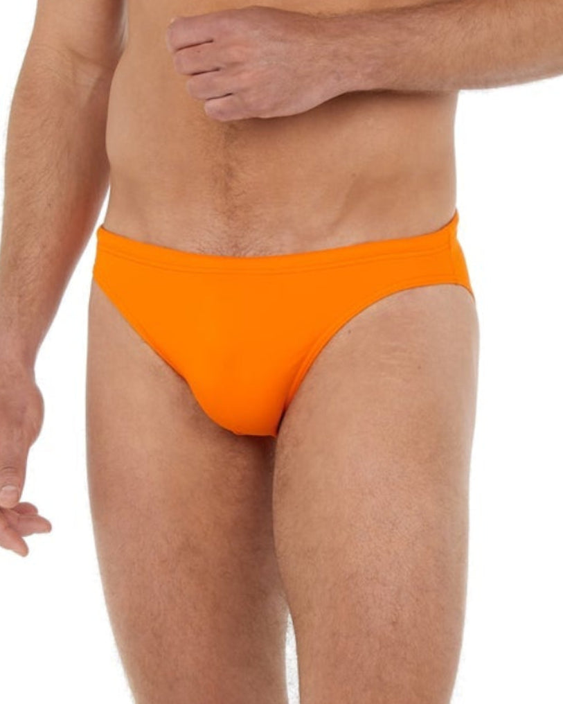 HOM Sea Life Swim Micro Brief Orange - men's micro-cut swim brief, side view