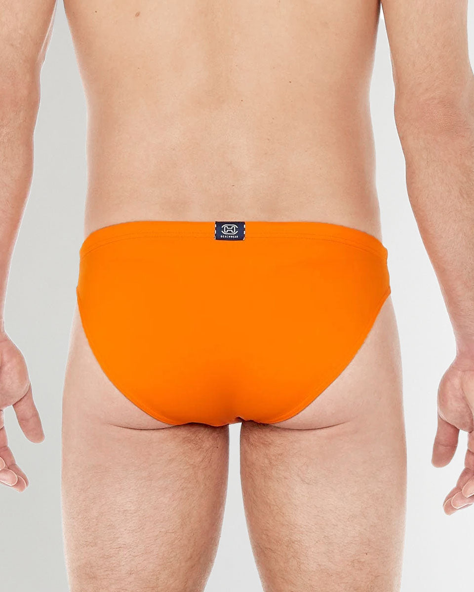 HOM Sea Life Swim Micro Brief Orange - men's low-rise swim brief, back view