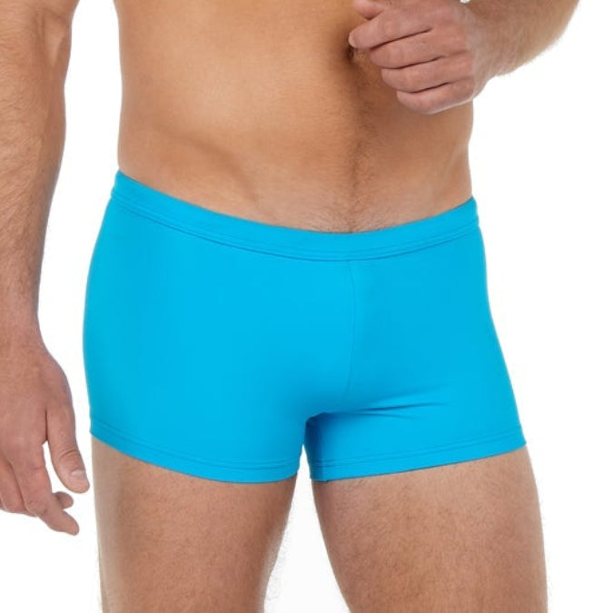 HOM Sea Life Swim Trunk Turquoise - men's quick-dry swim trunk, front view