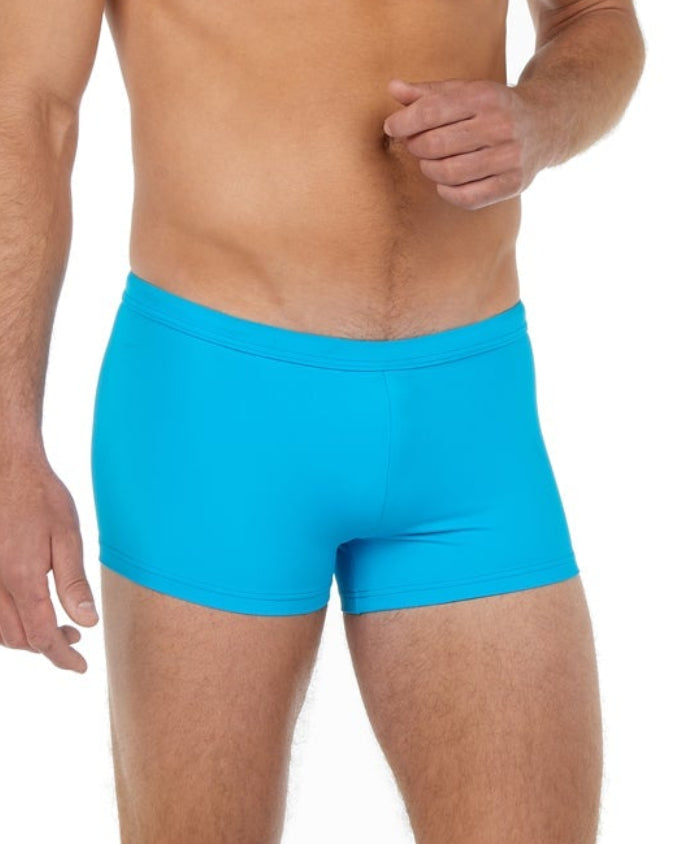 HOM Sea Life Swim Trunk Turquoise - men's quick-dry swim trunk, front view