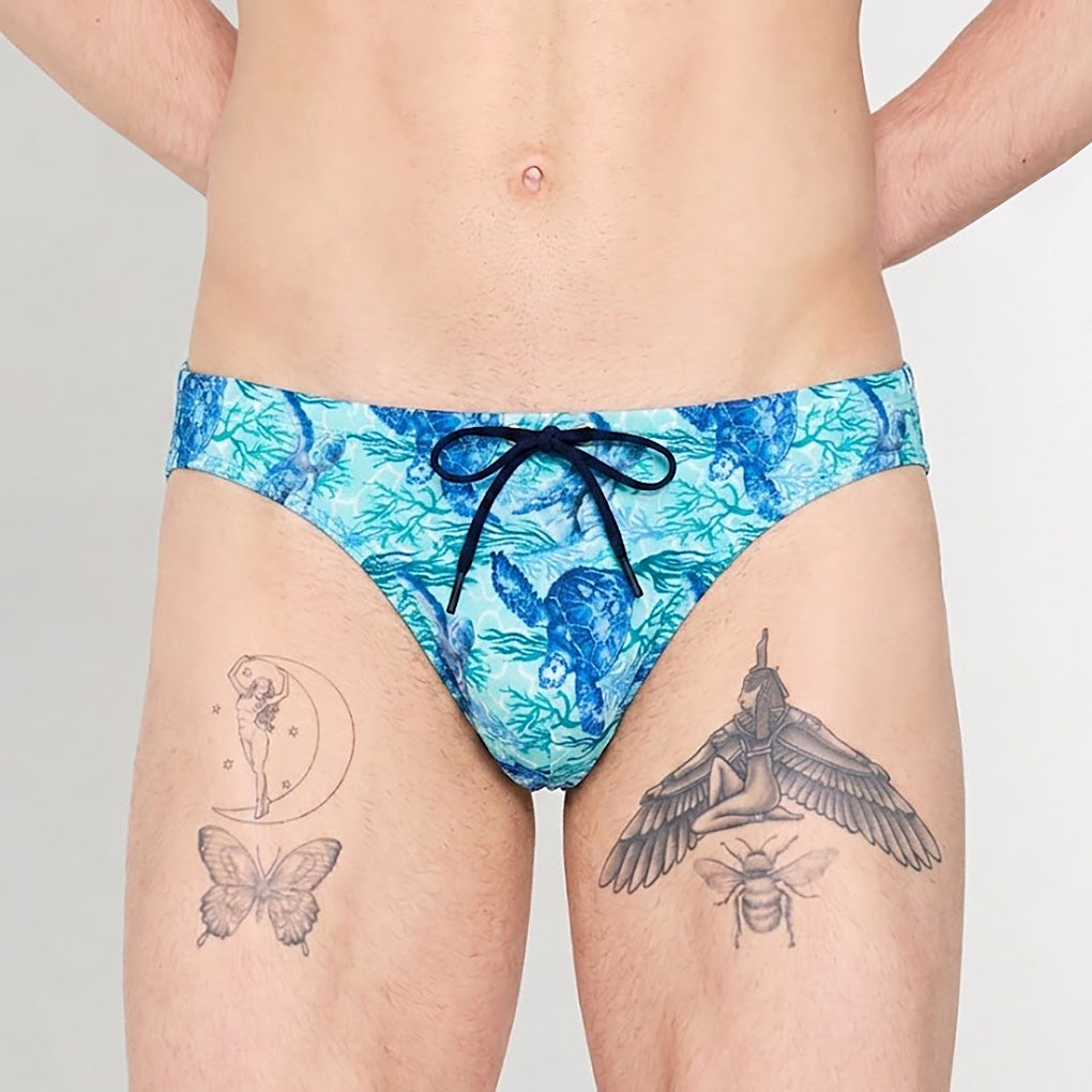 HOM Tartane Swim Mini Brief Blue Print