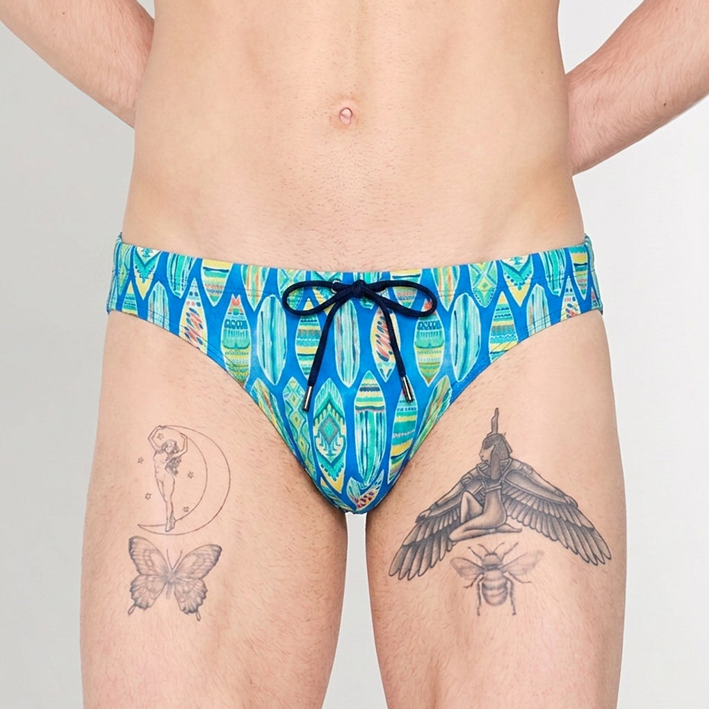 HOM Marbella Swim Mini Brief Blue Print