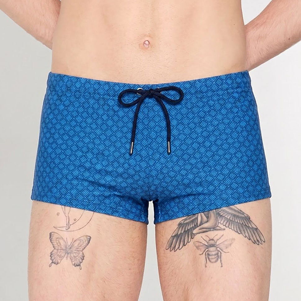 HOM Hendaye Swim Short Blue Print