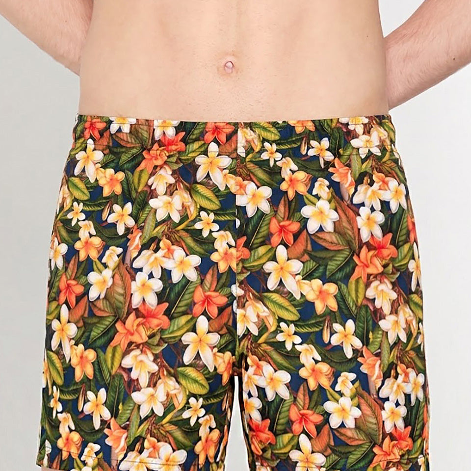 HOM Etna Beach Boxer Navy Print - men's board shorts front view