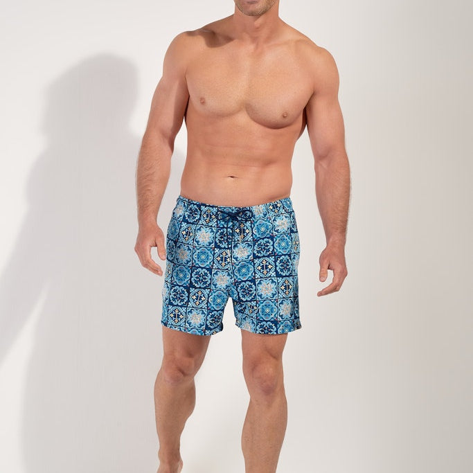 HOM Maiolica Beach Boxer Blue Print