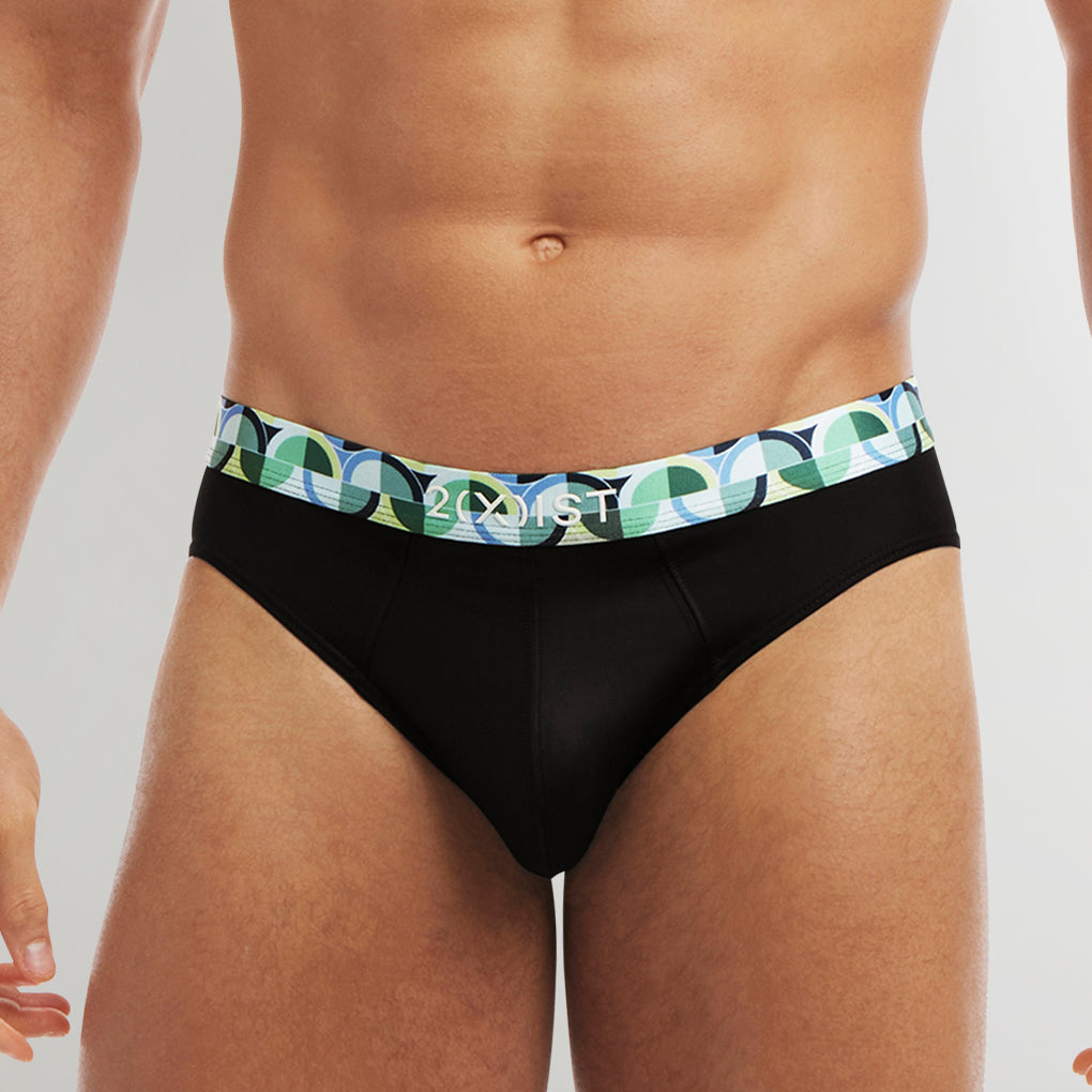2(X)IST SLIQ Low Rise Brief Black-beauty-w-eames-circles