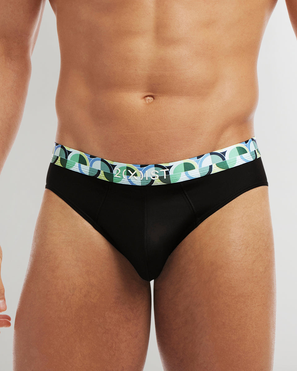 2(X)IST SLIQ Low Rise Brief Black-beauty-w-eames-circles