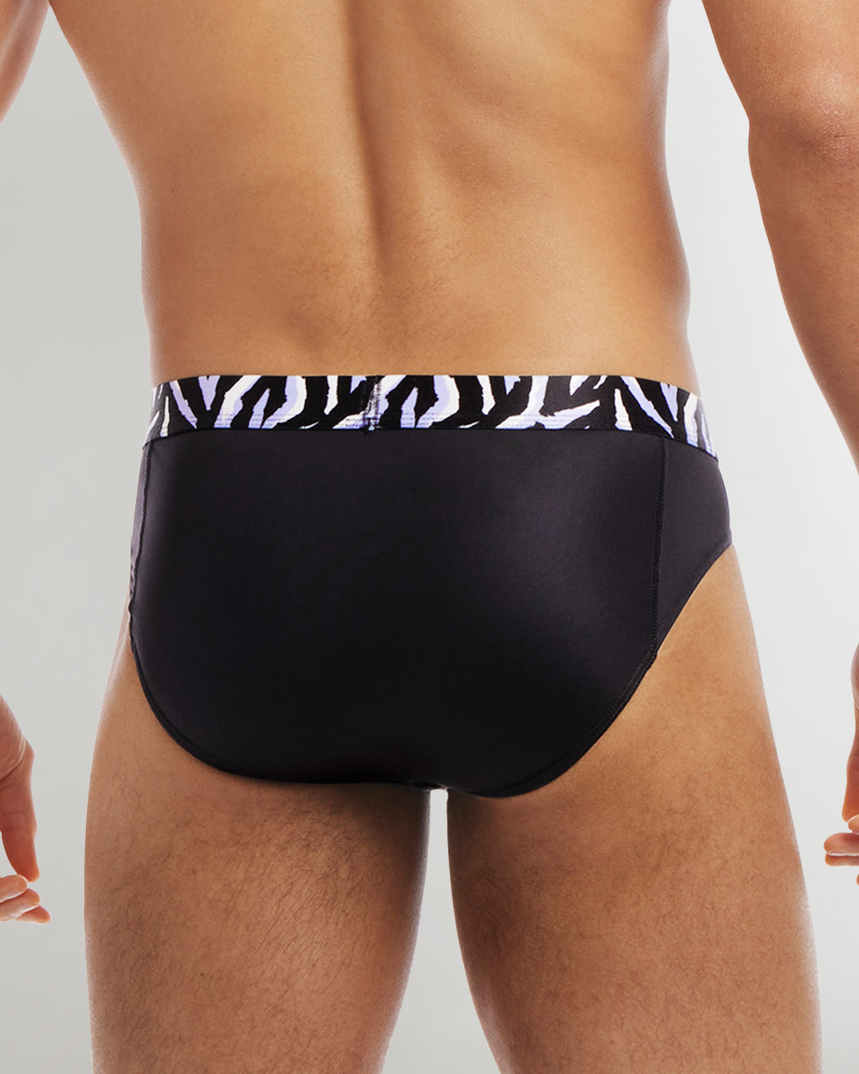 2(X)IST SLIQ Low Rise Brief Black-beauty-w-zebra