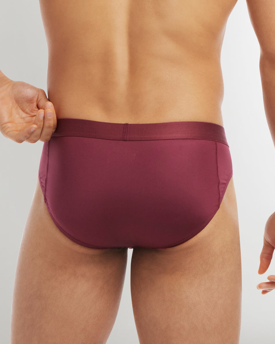2(X)IST SLIQ Low Rise Brief Burgundy