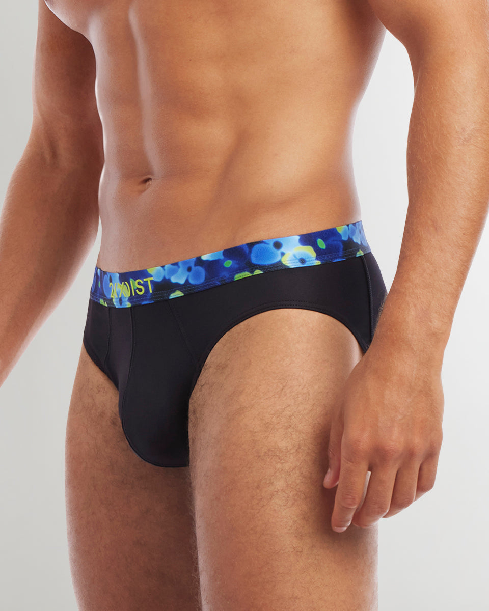 2(X)IST Sliq Brief 2(X)IST Sliq Brief Black-beauty-w-ghost-flower-waistband
