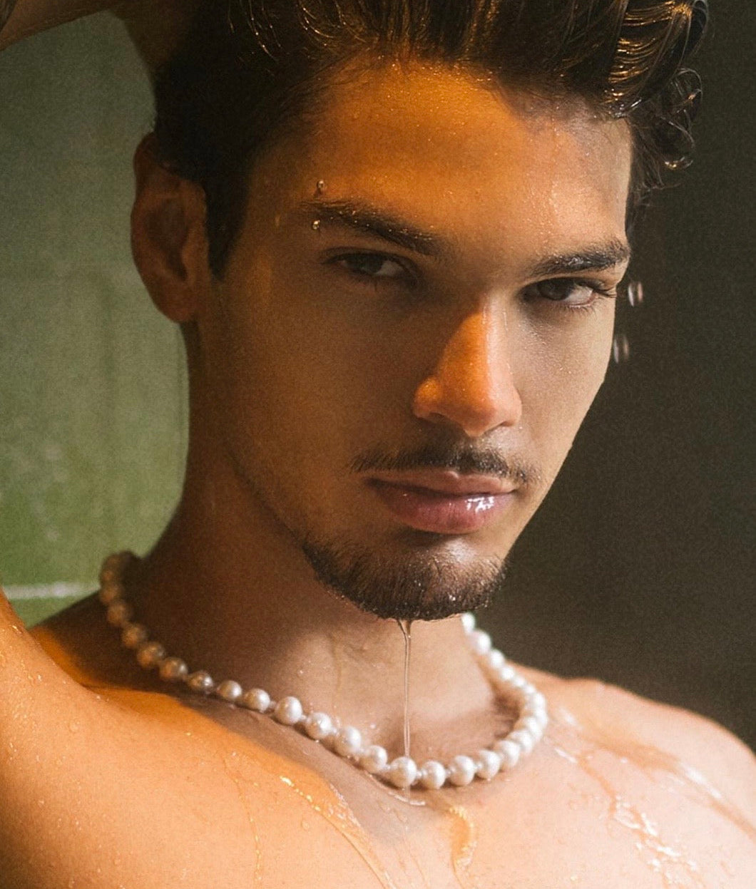 Etalon Pearl Choker - men's 10mm freshwater pearl choker, front view