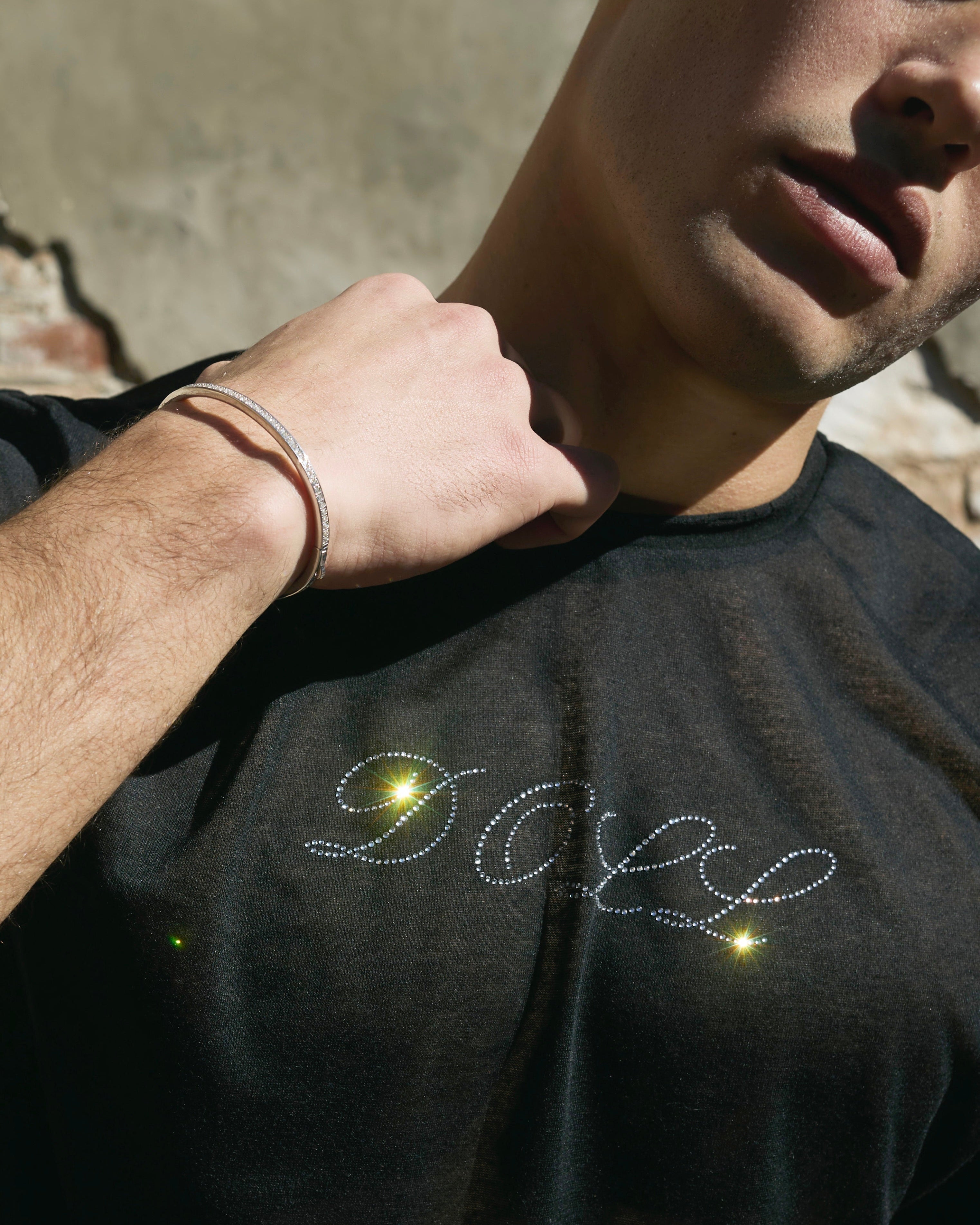 Etalon The Doll Tee - close-up of crystal detailing