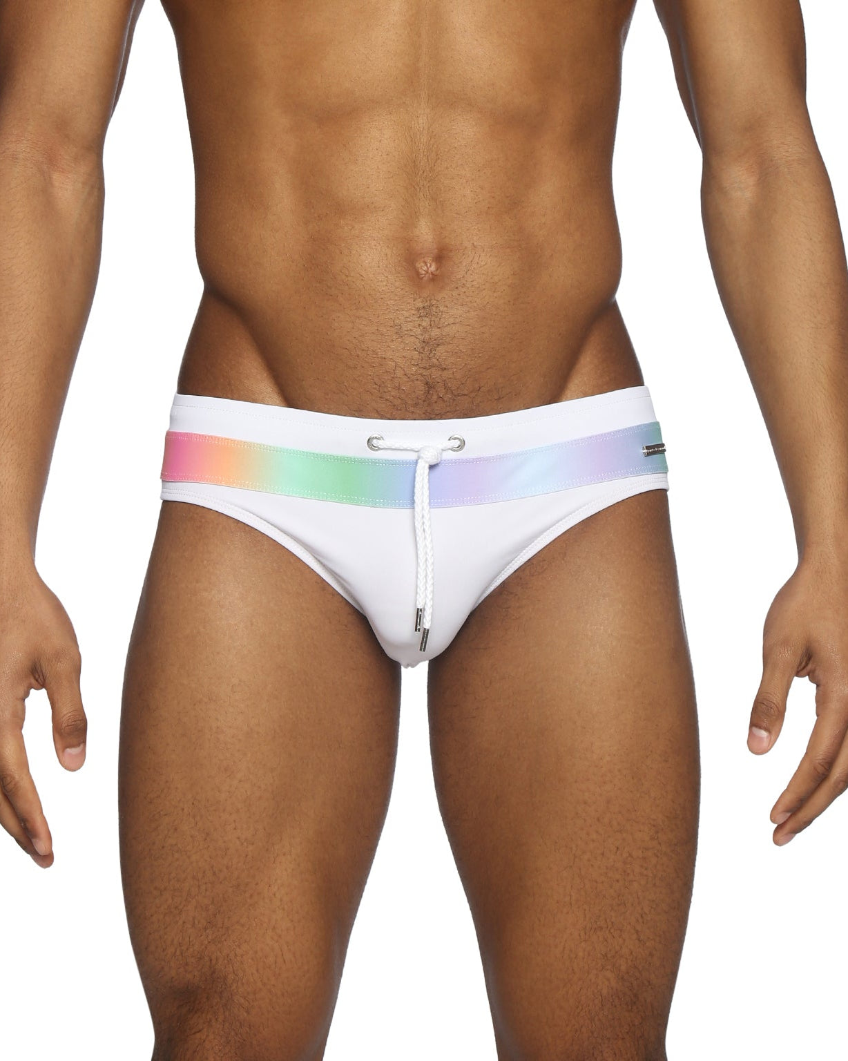 Parke & Ronen Luminous White Meridian Bikini - mens swim briefs front view