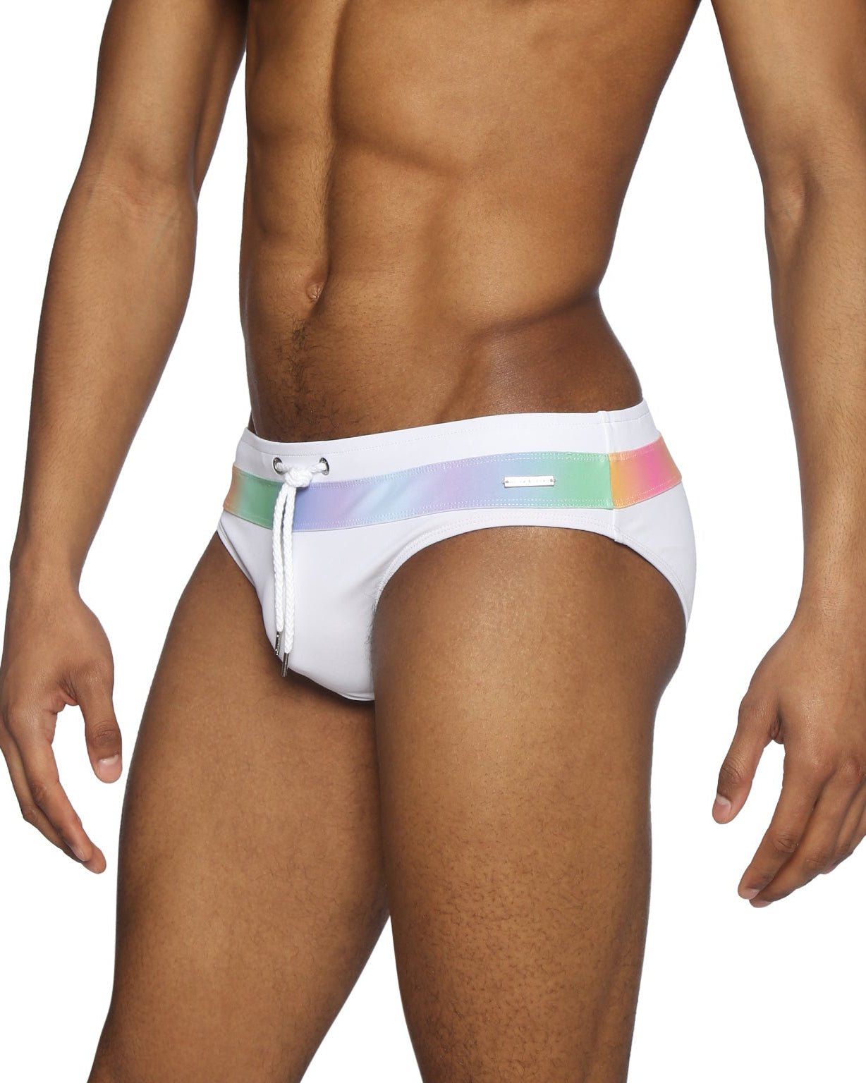 Parke & Ronen Luminous White Meridian Bikini - mens swim briefs side view