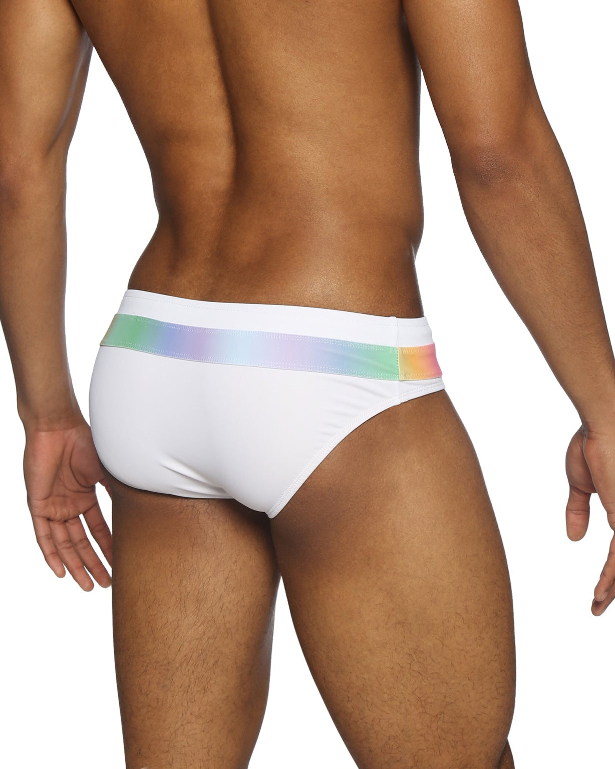 Parke & Ronen Luminous White Meridian Bikini - mens swim briefs back view