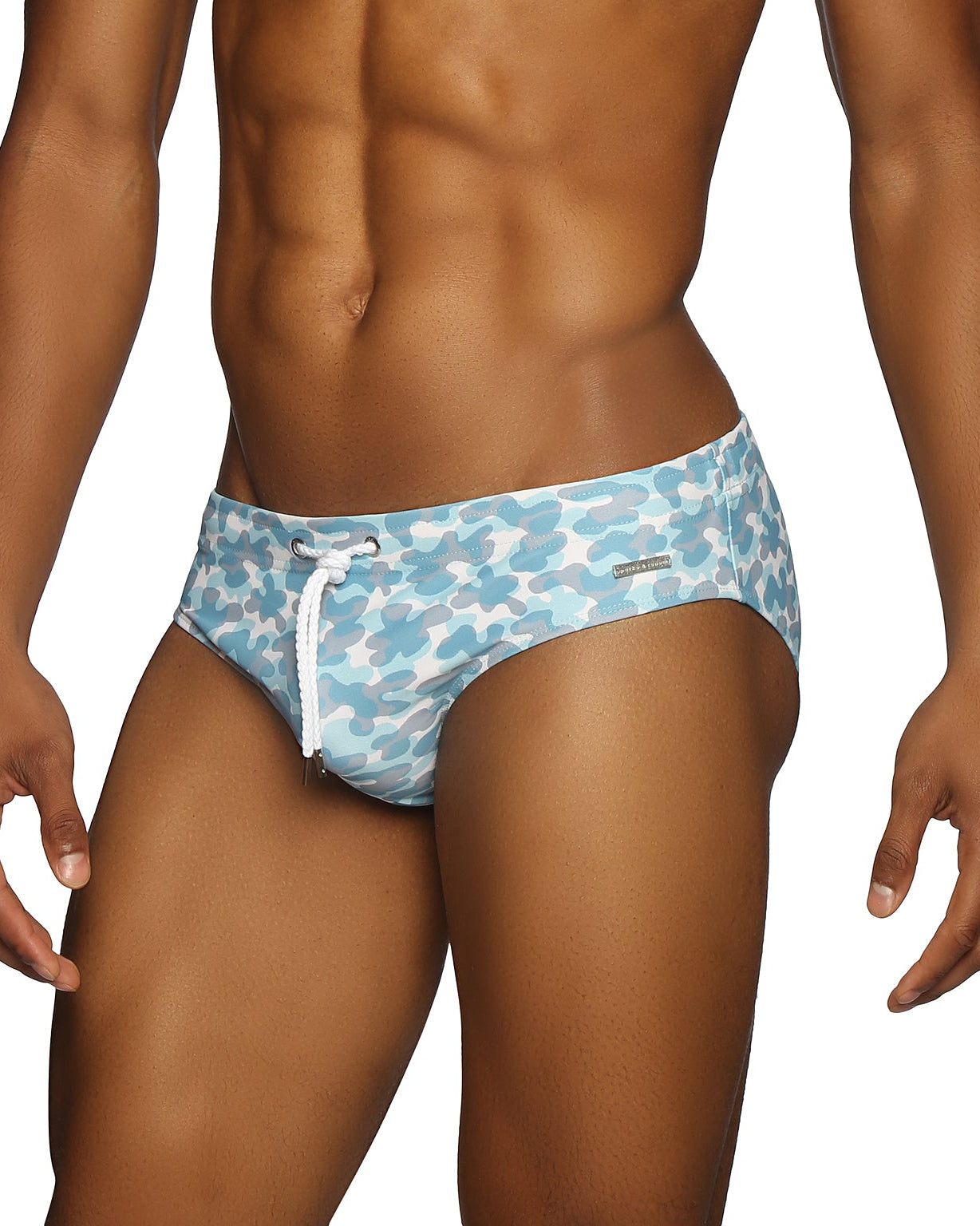 Parke & Ronen Cloud Leopard Blue Meridian Bikini - mens swim briefs side view