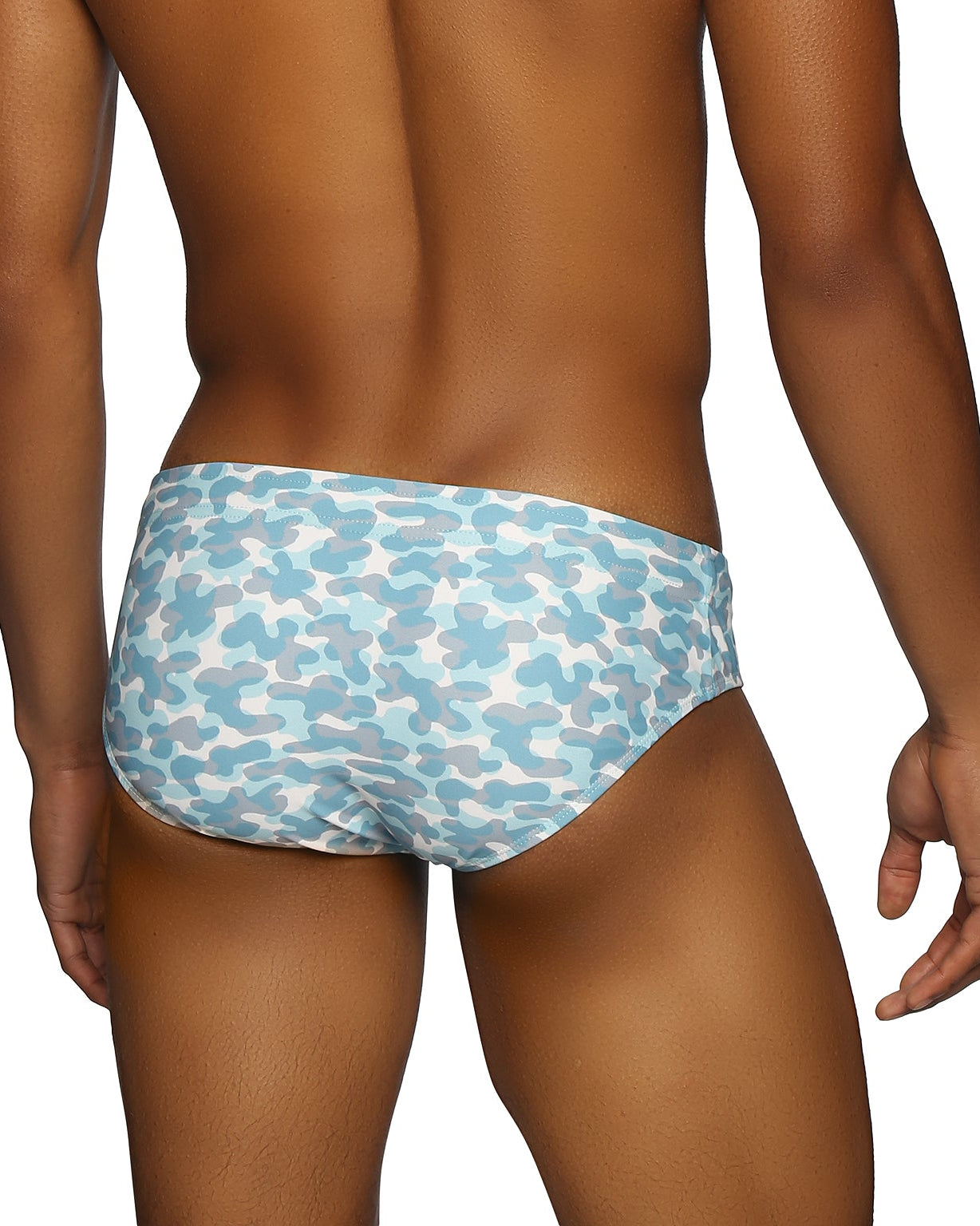 Parke & Ronen Cloud Leopard Blue Meridian Bikini - mens swim briefs back view