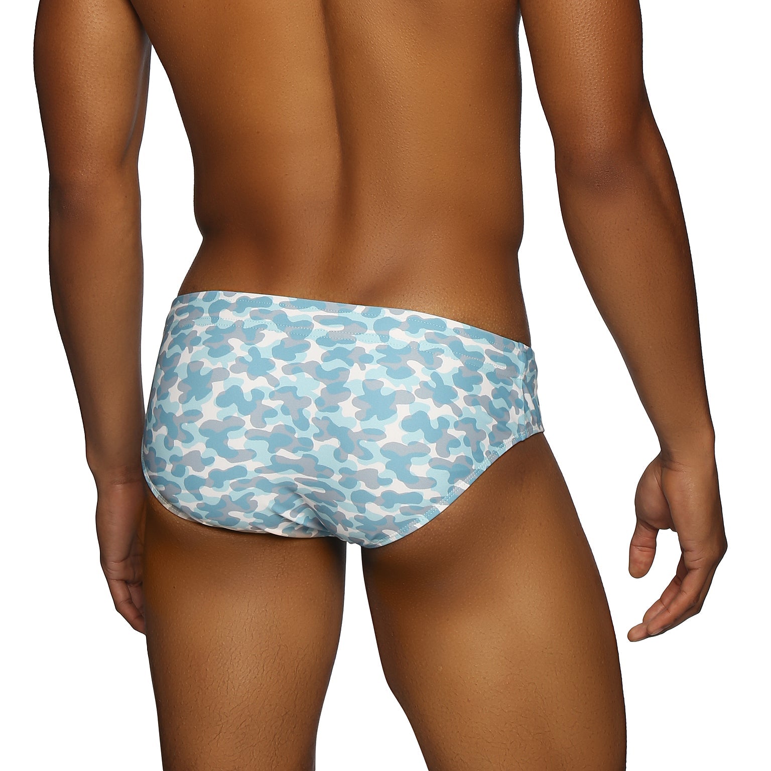 Parke & Ronen Cloud Leopard Blue Meridian Bikini - mens swim briefs back view