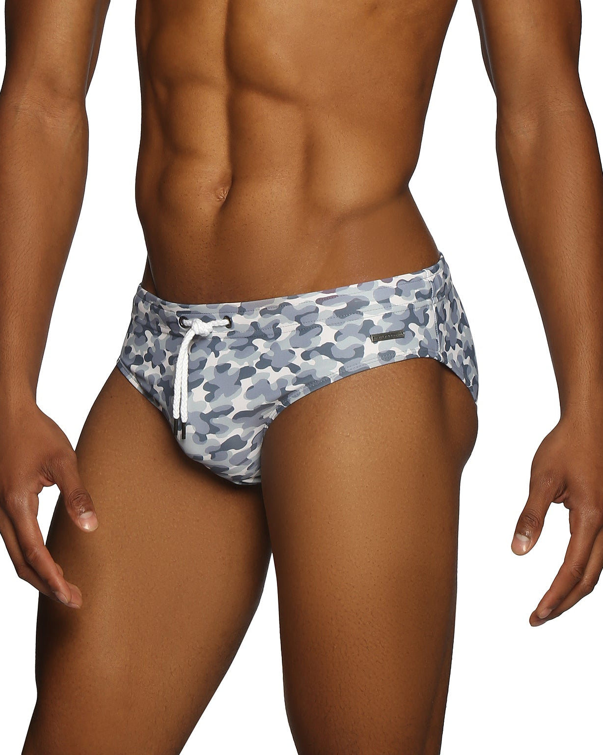 Parke & Ronen Cloud Leopard Grey Meridian Bikini - mens swim briefs side view