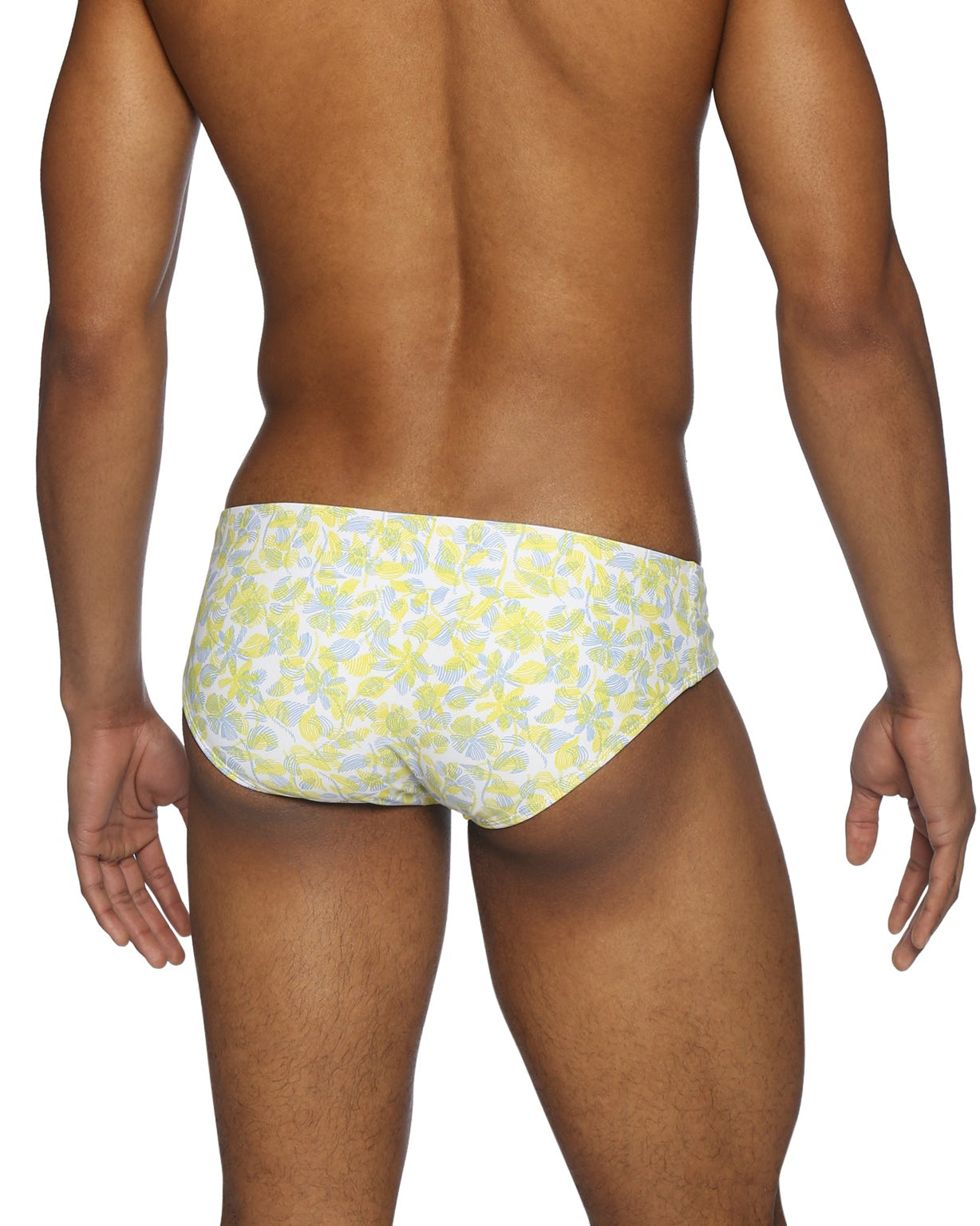 Parke & Ronen Lemon Havana Leaf Meridian Bikini - mens swim briefs back view