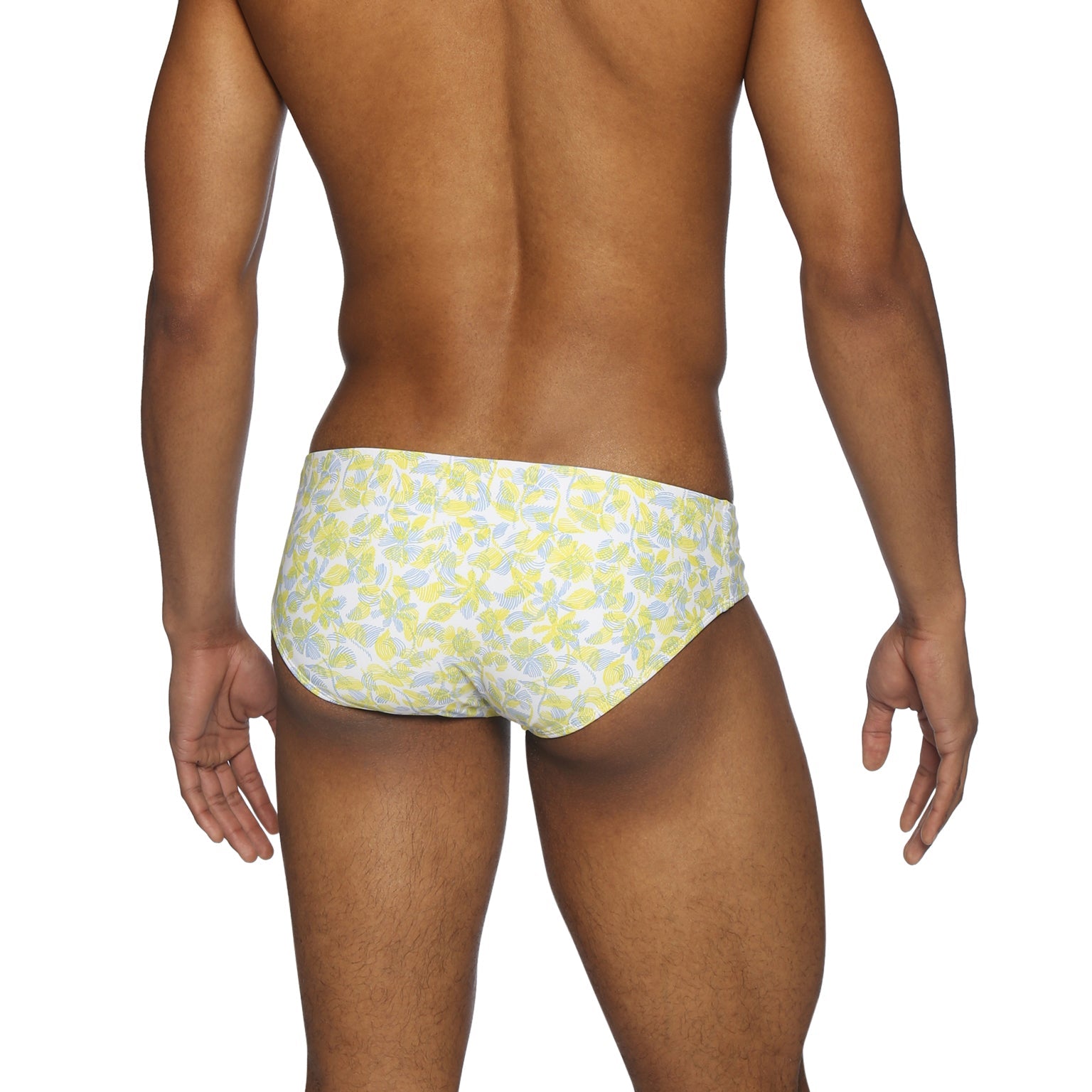 Parke & Ronen Lemon Havana Leaf Meridian Bikini - mens swim briefs back view