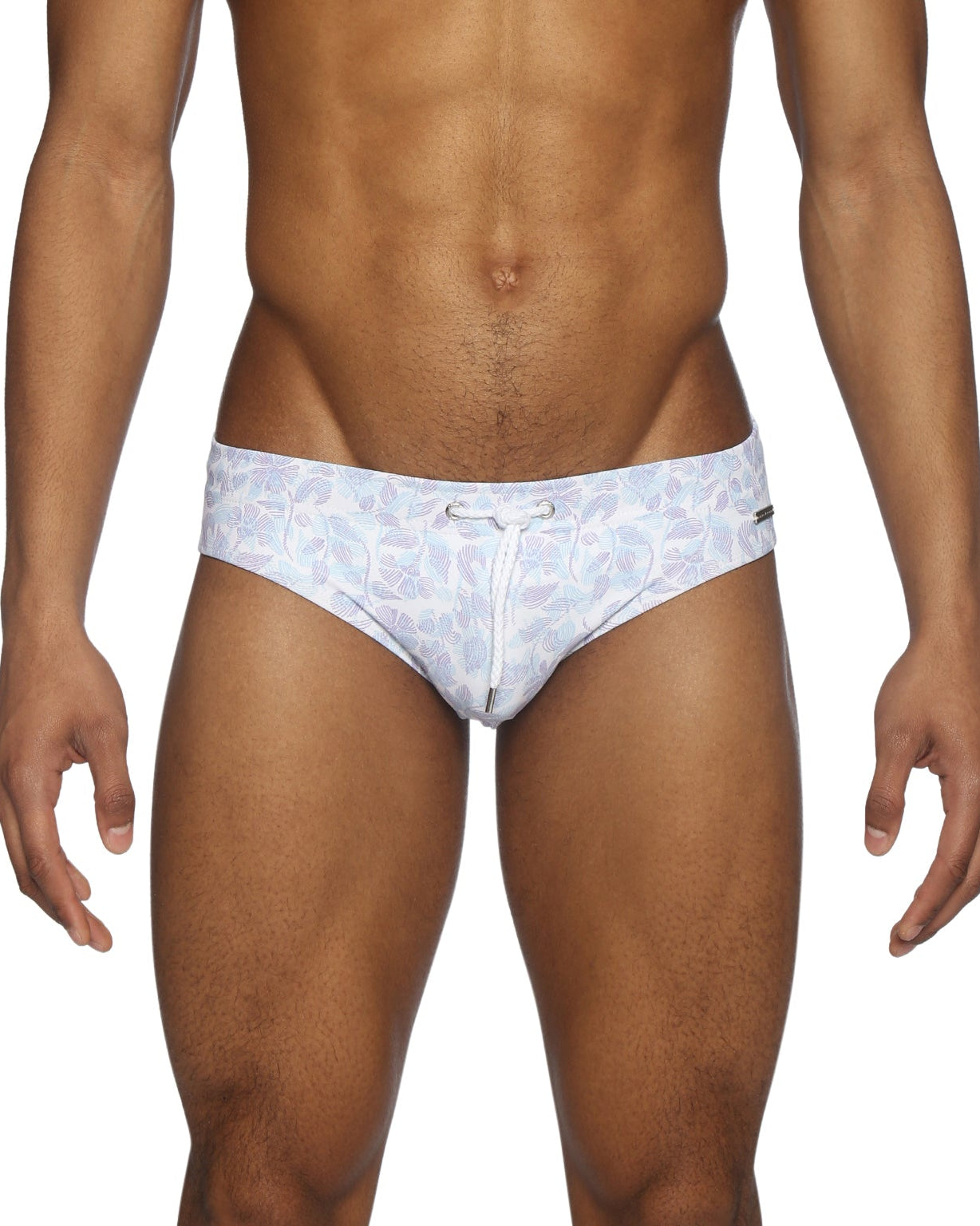 Parke & Ronen Lilac Havana Leaf Meridian Bikini - mens swim briefs front view