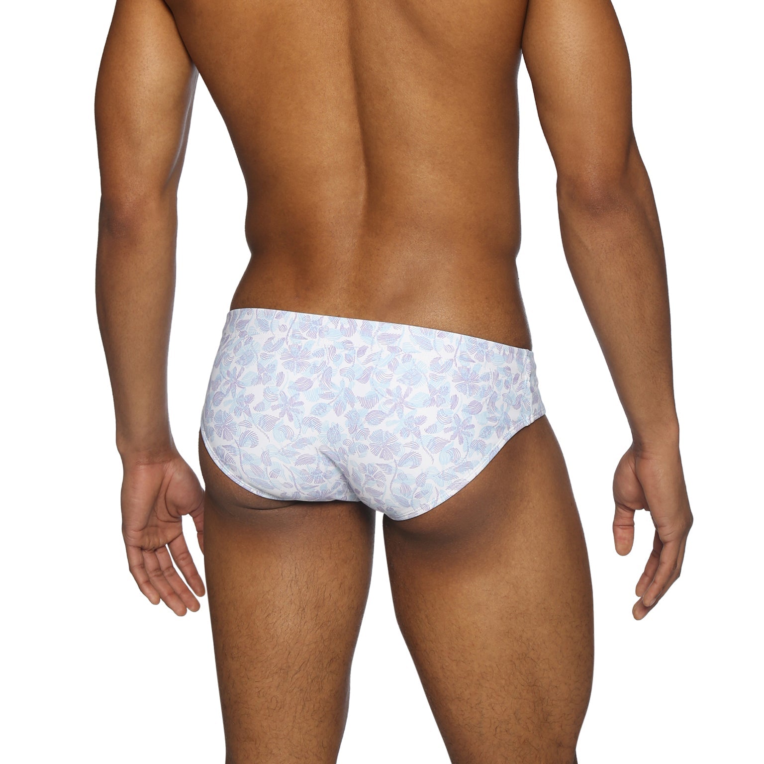 Parke & Ronen Lilac Havana Leaf Meridian Bikini - mens swim briefs back view