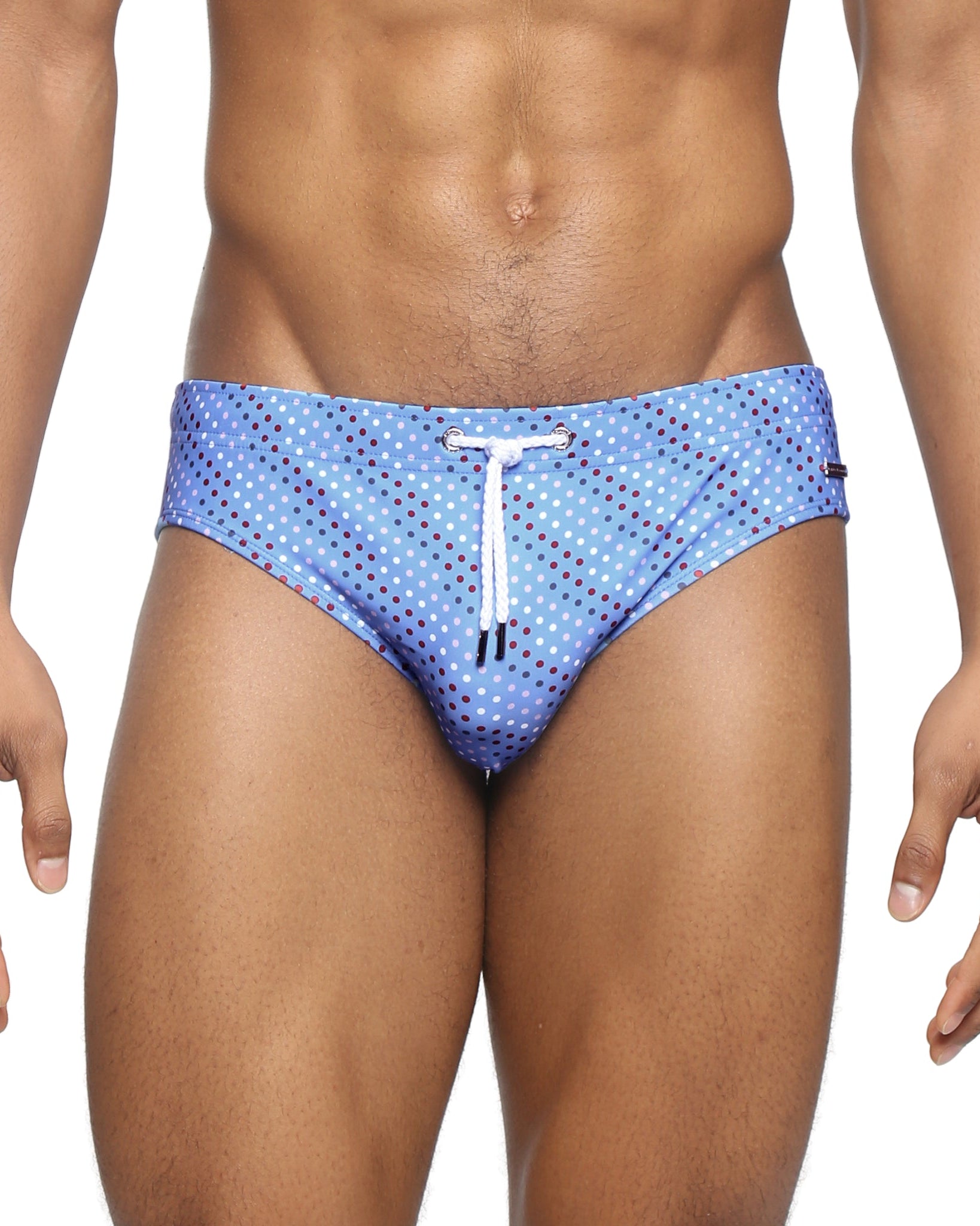 Parke & Ronen Mirage Cascade Meridian Swim Brief - men's low-rise swim brief in mirage cascade, front view