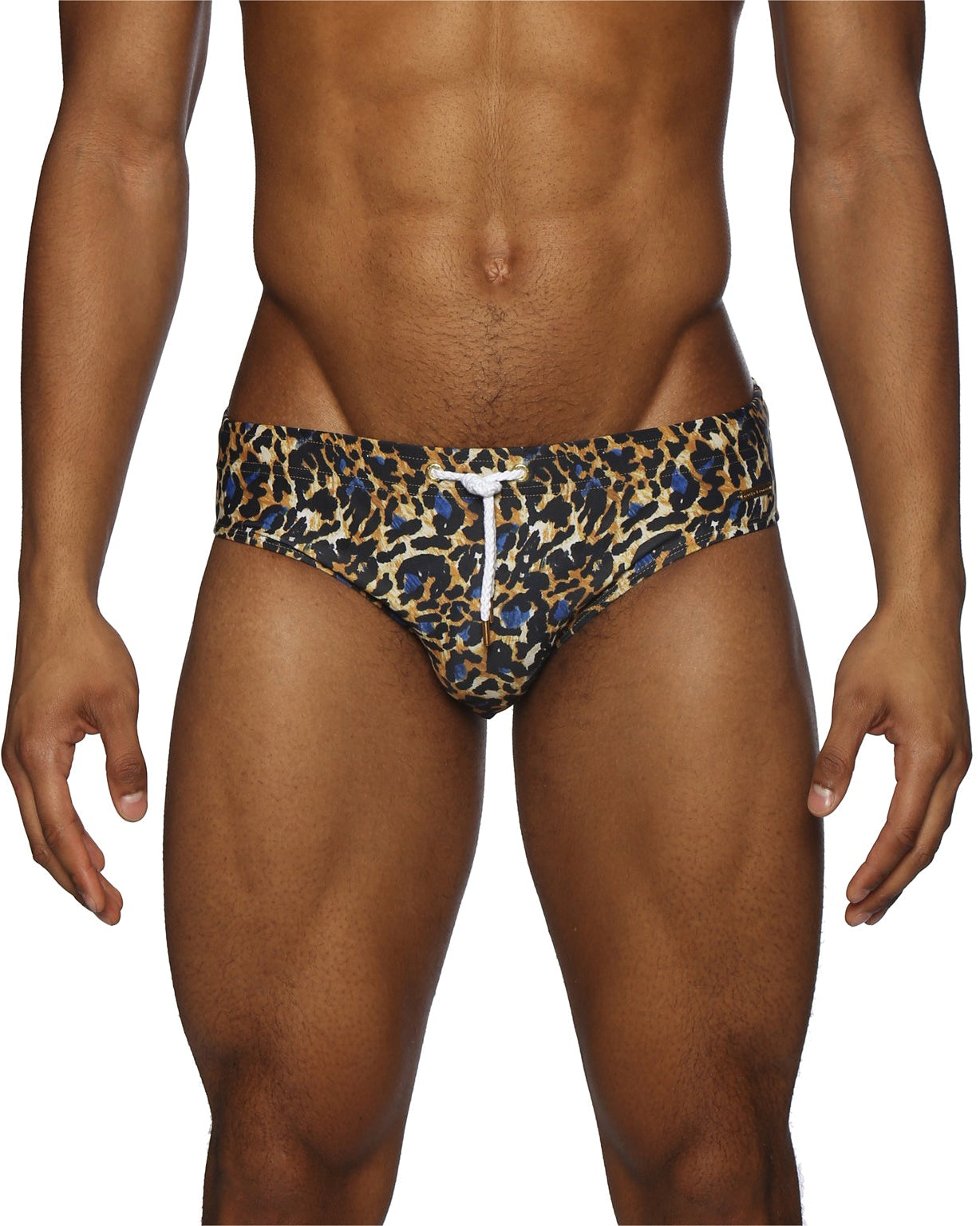 Parke & Ronen Jaguar Gold Meridian Bikini - mens swim briefs front view