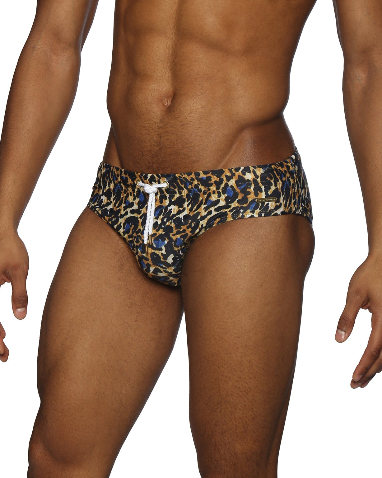 Parke & Ronen Jaguar Gold Meridian Bikini - mens swim briefs side view
