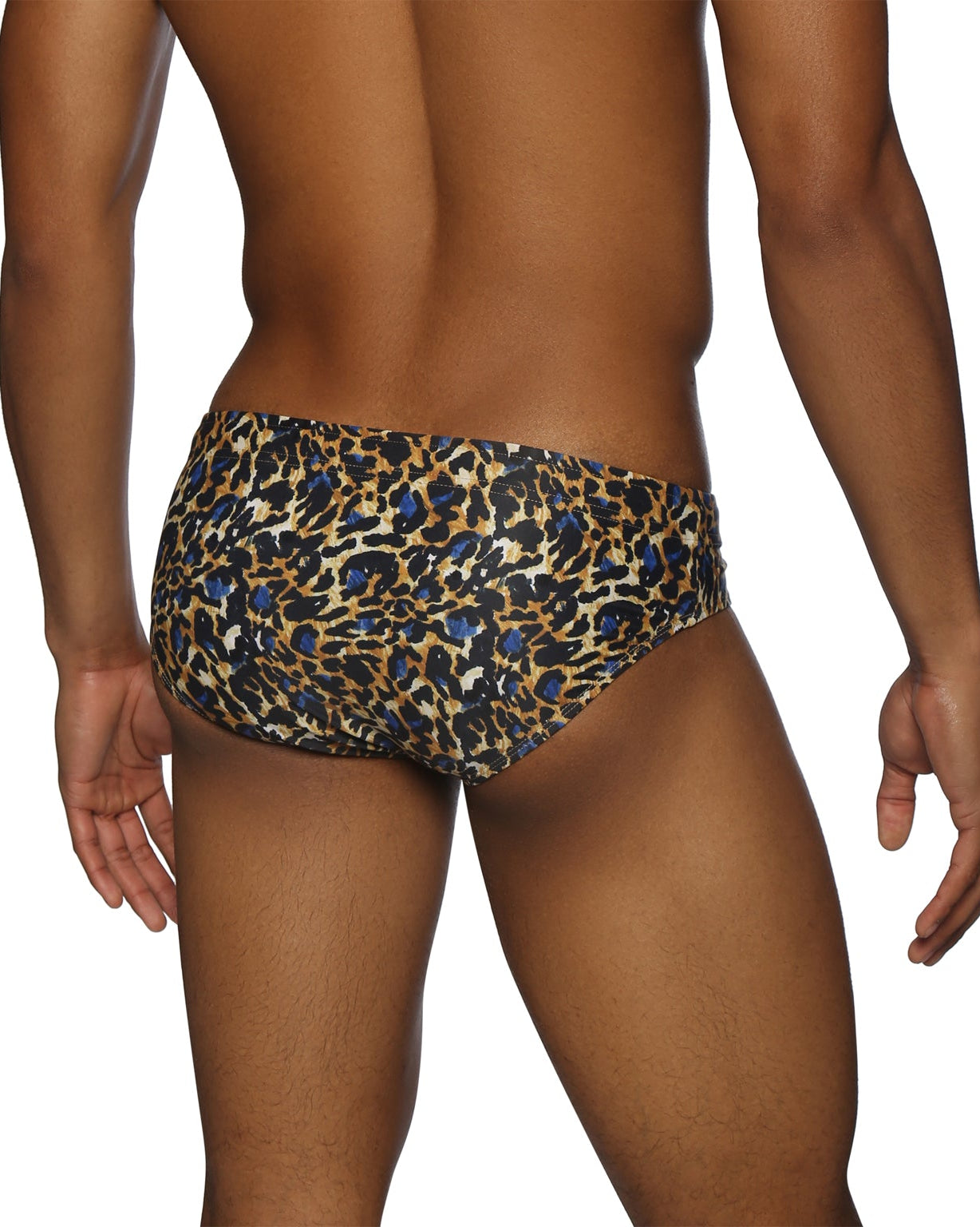 Parke & Ronen Jaguar Gold Meridian Bikini - mens swim briefs back view