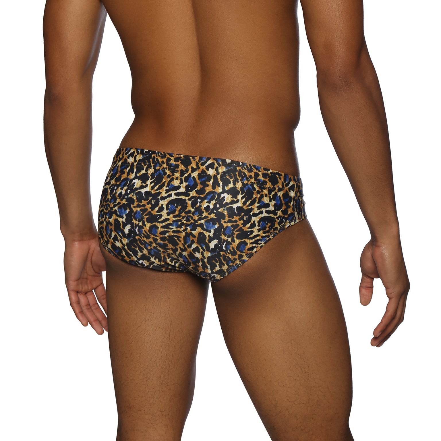 Parke & Ronen Jaguar Gold Meridian Bikini - mens swim briefs back view