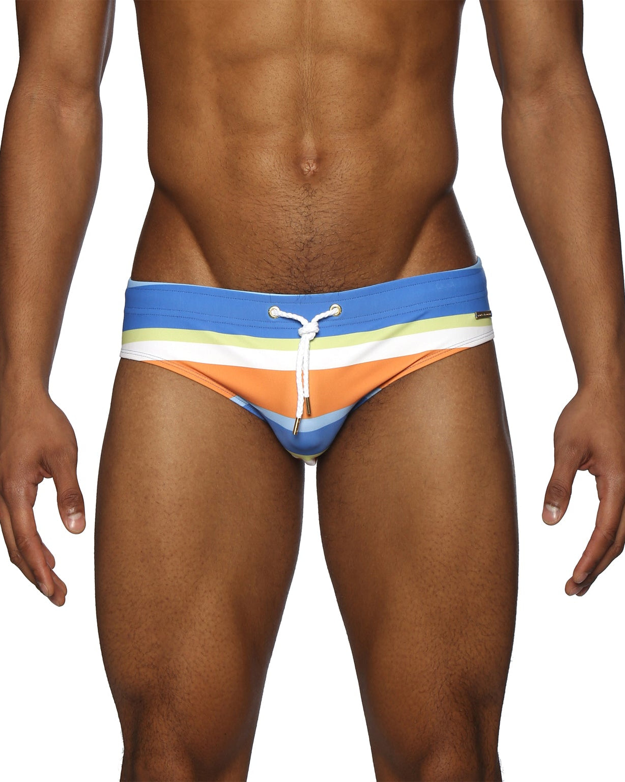 Parke & Ronen Royal Corsair Stripe Meridian Bikini - mens swim briefs front view