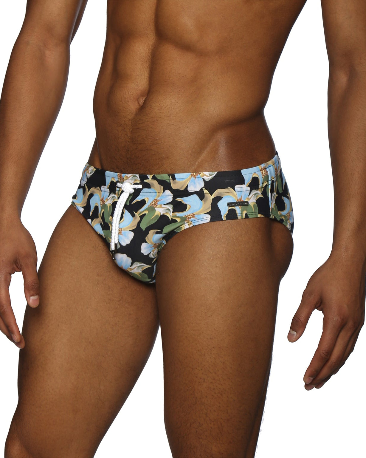 Parke & Ronen Tiger Lily Black Meridian Bikini - mens swim briefs side view