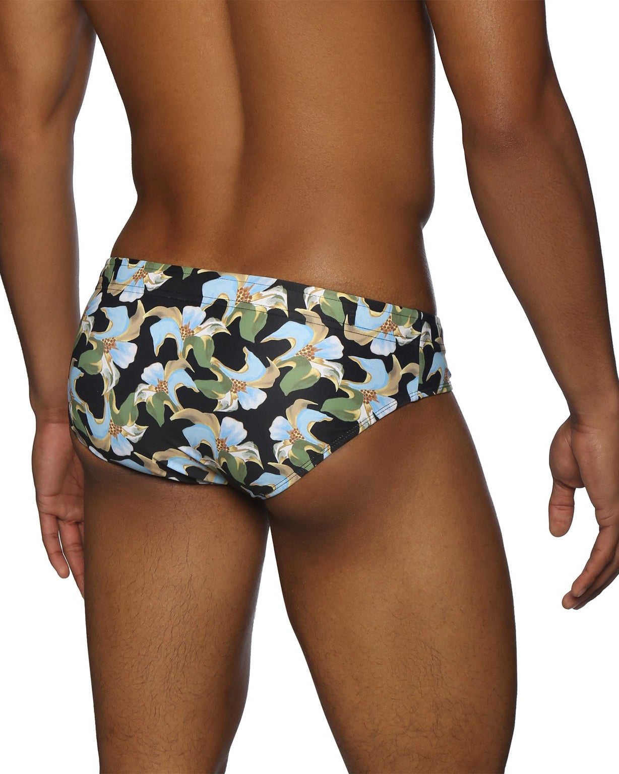 Parke & Ronen Tiger Lily Black Meridian Bikini - mens swim briefs back view