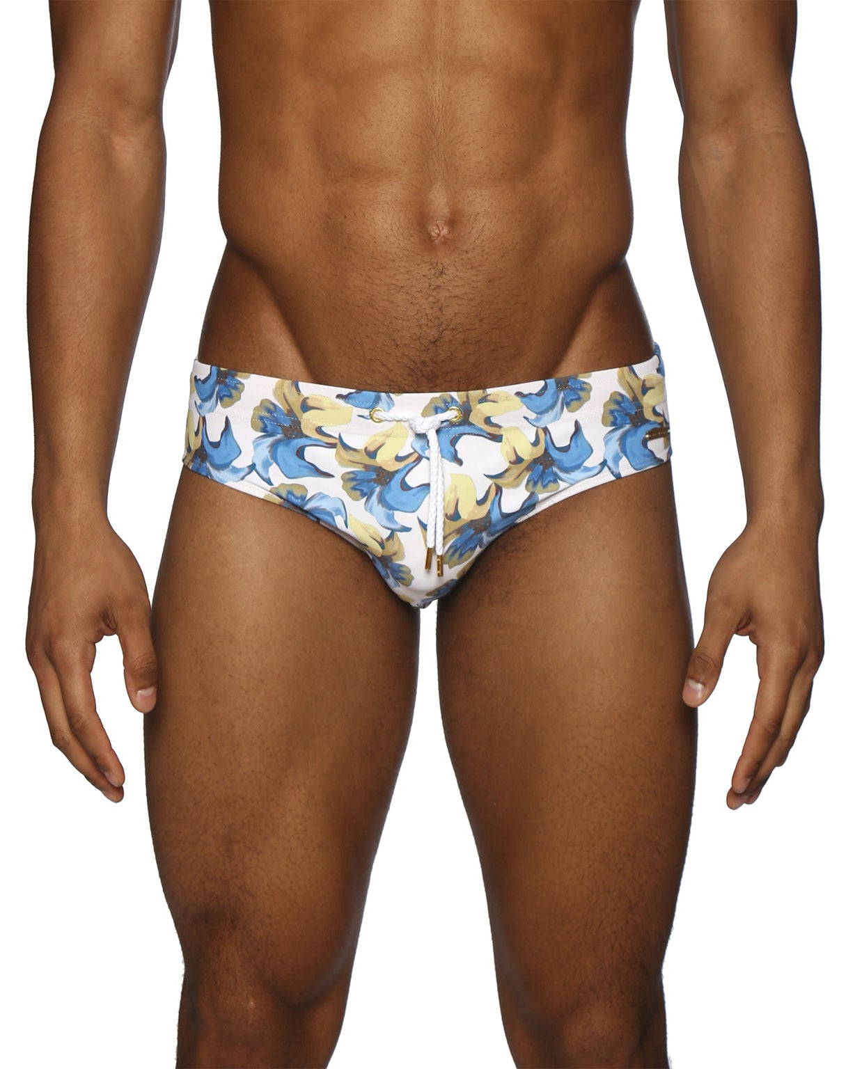 Parke & Ronen Tiger Lily Ivory Meridian Bikini - mens swim briefs front view