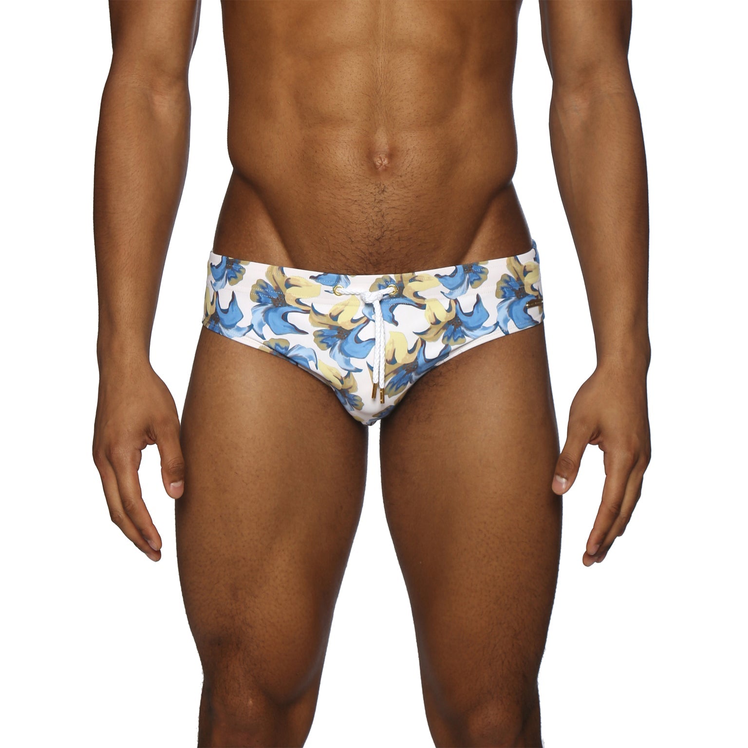 Parke & Ronen Tiger Lily Ivory Meridian Bikini - mens swim briefs front view