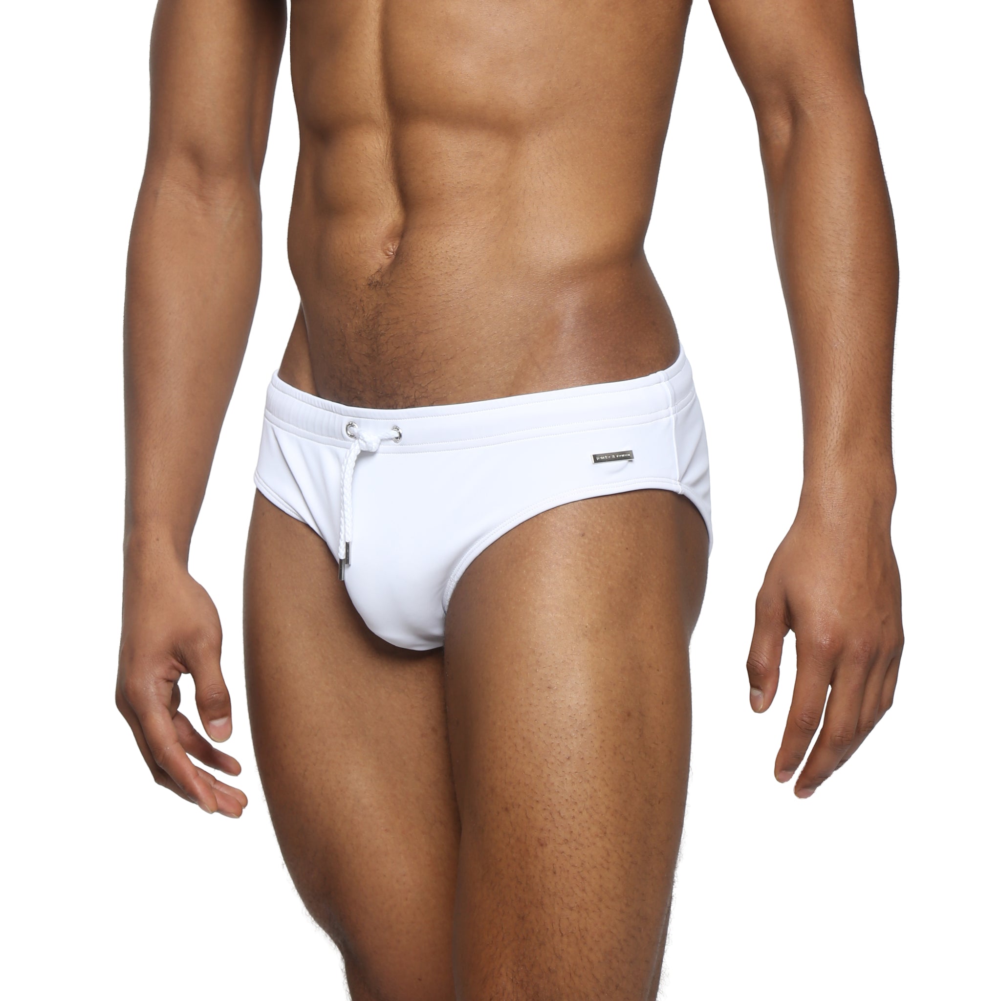 Parke & Ronen White Meridian Bikini - mens swim briefs side view