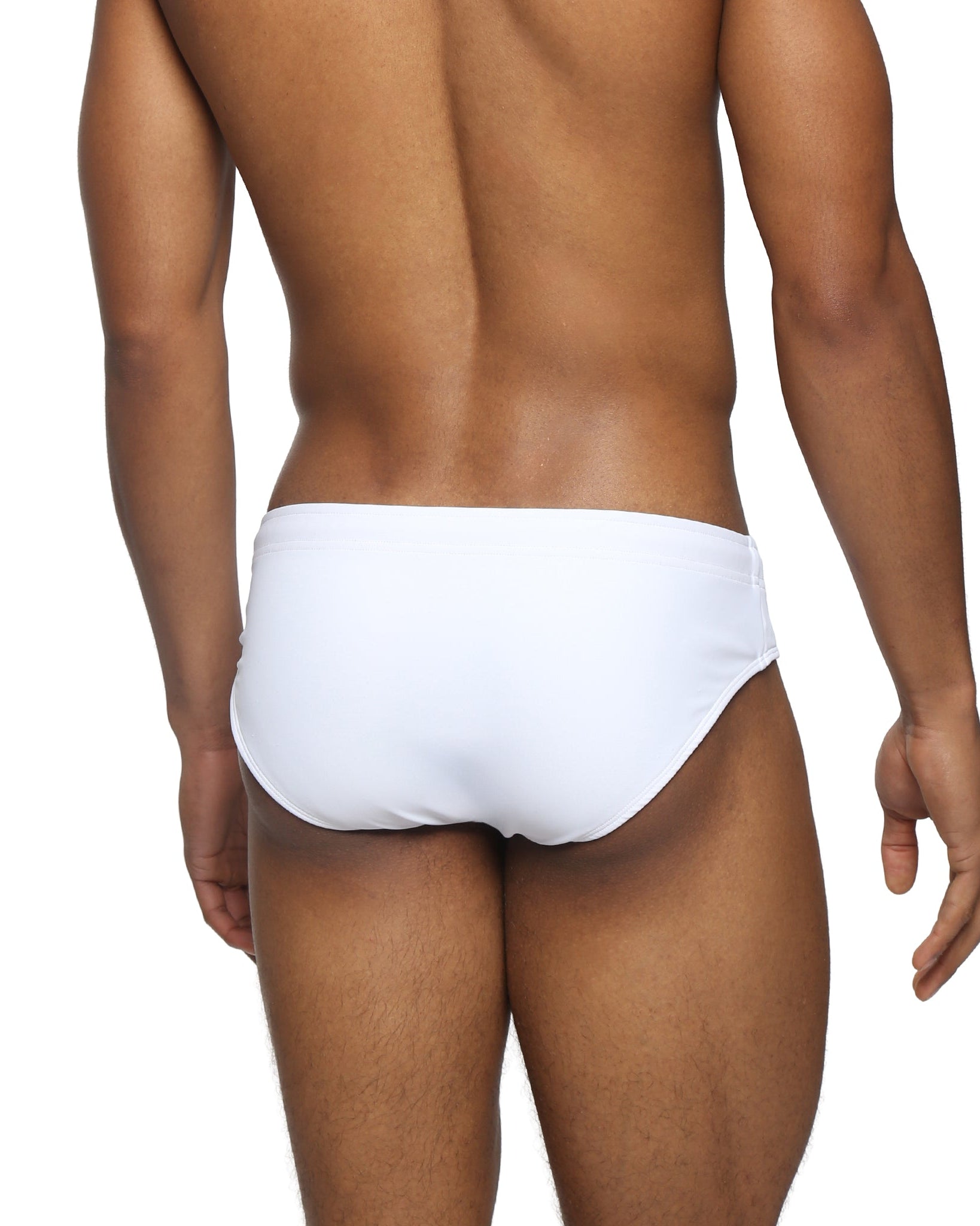 Parke & Ronen White Meridian Bikini - mens swim briefs back view