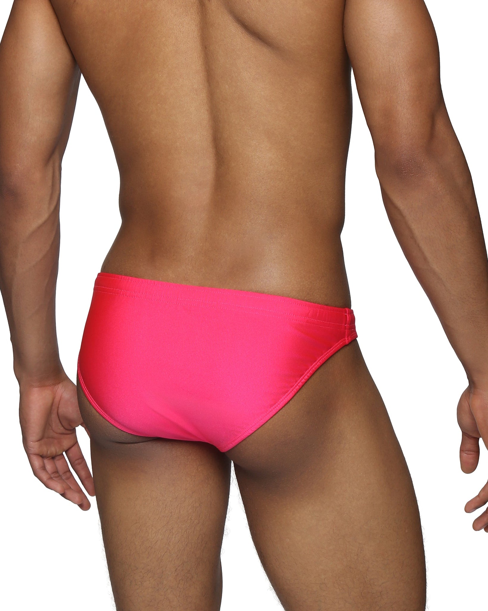 Parke & Ronen Electric Fuchsia Blade Bikini - mens swim briefs back view