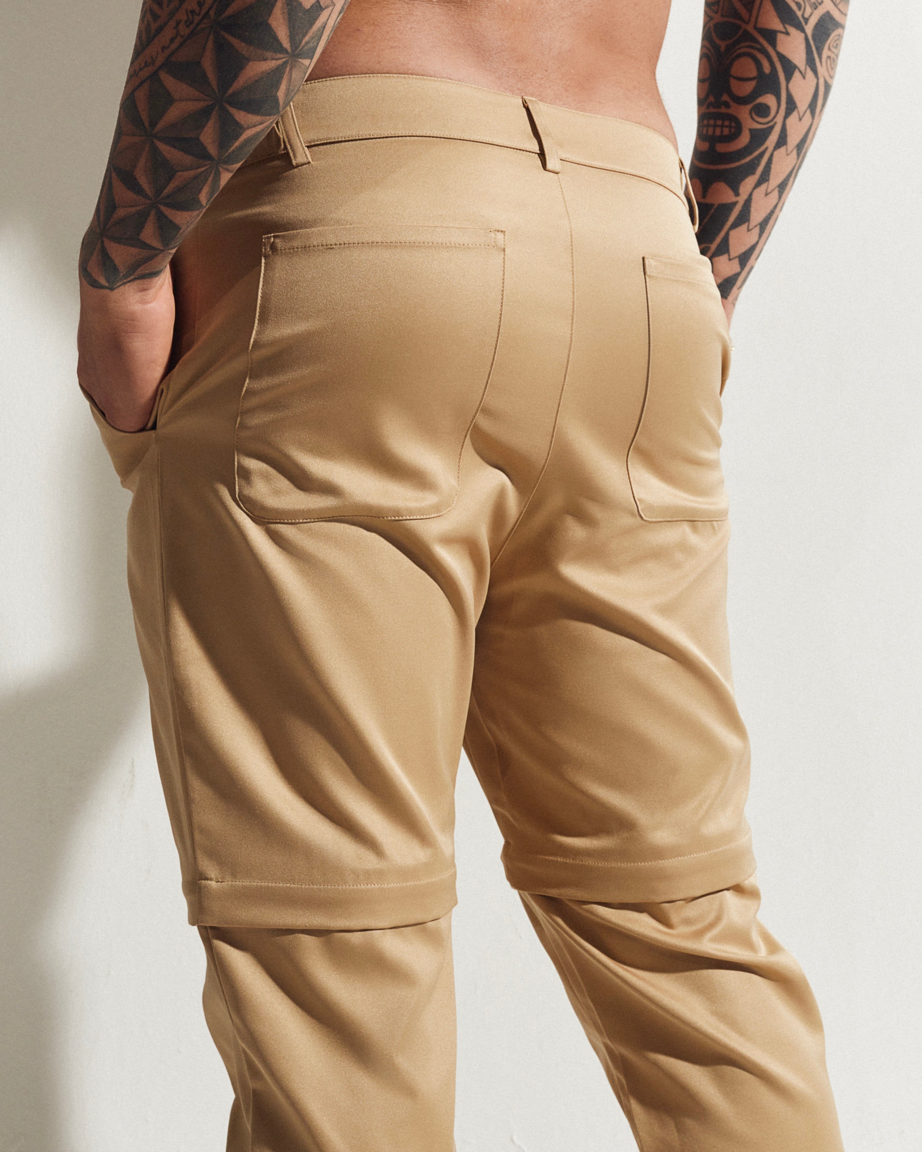 Etalon Convertible Trouser/Short - men's trouser zipped into shorts, detail view