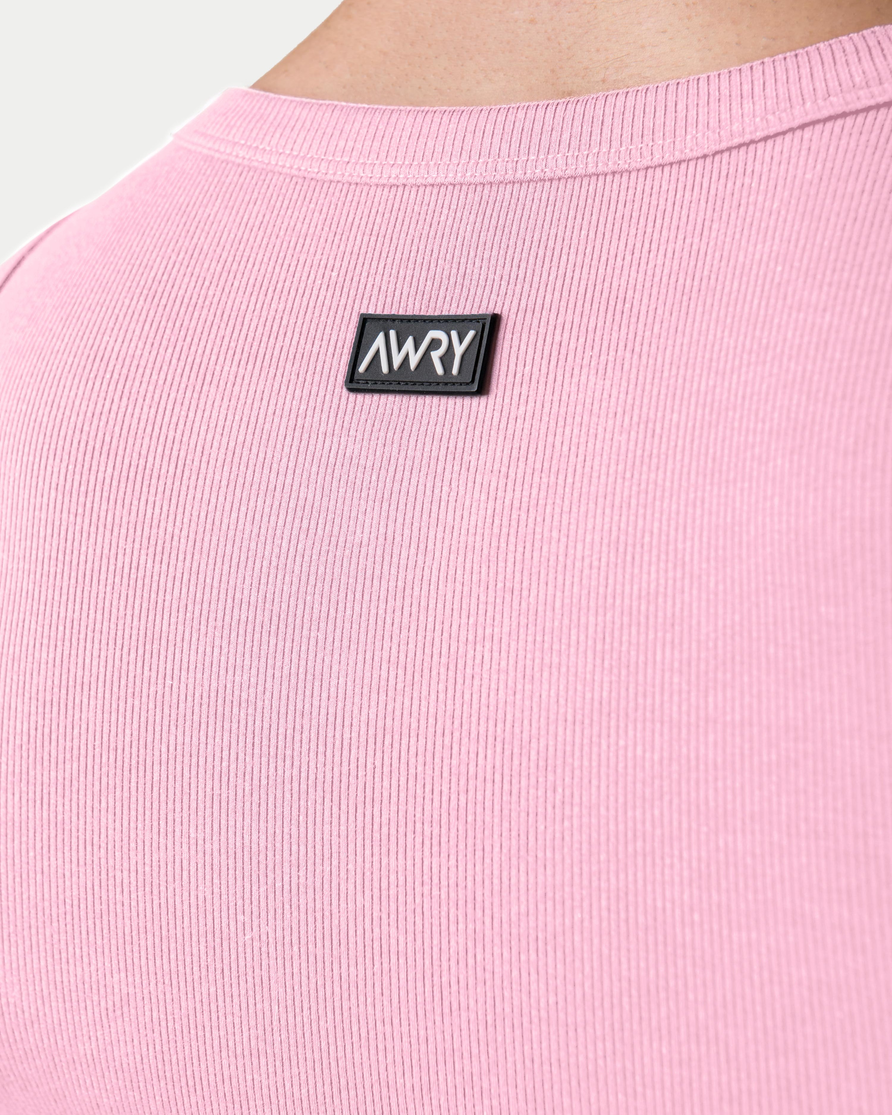Awry Ribbed Tank Pink — men's sleeveless tank top lifestyle styling