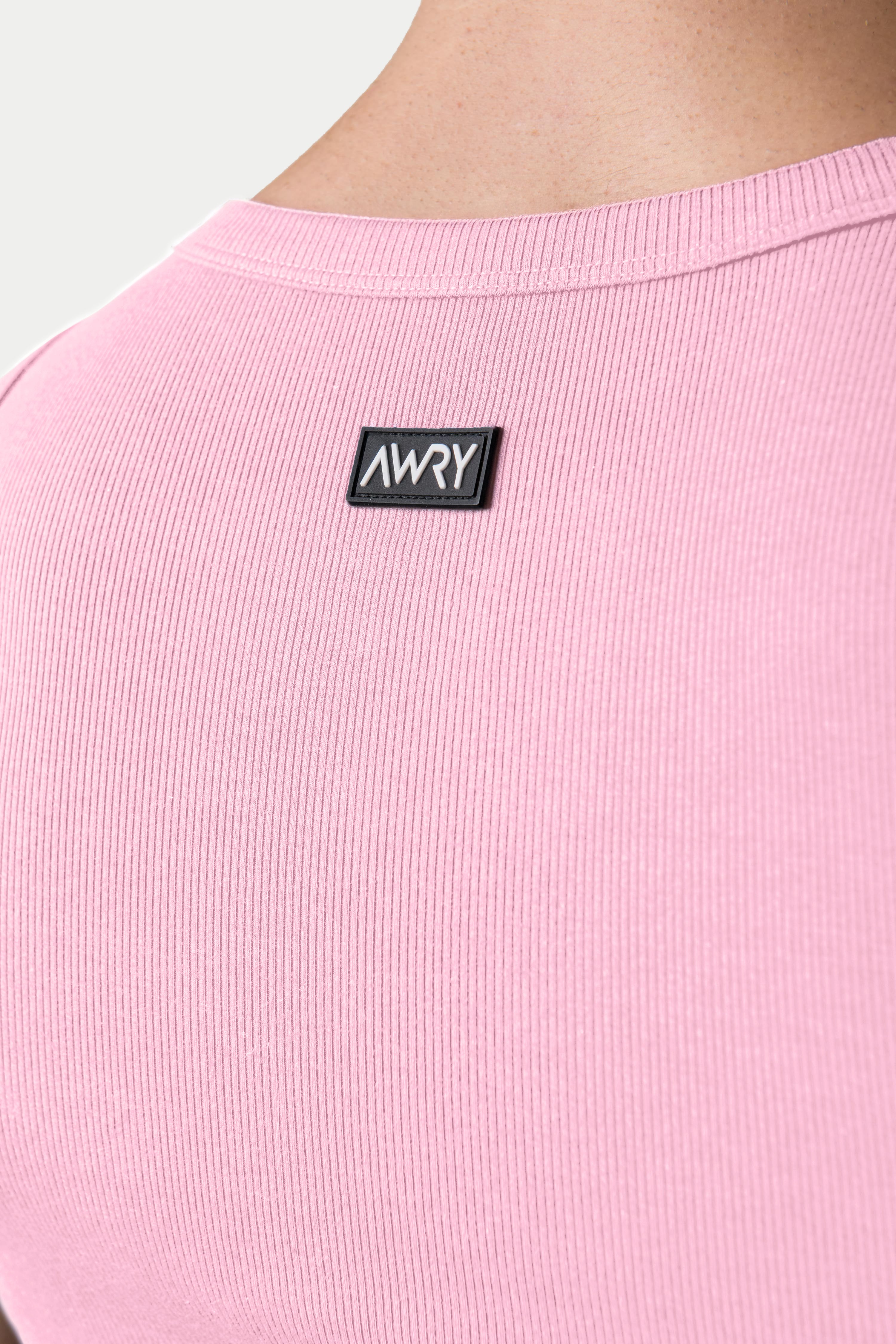Awry Ribbed Tank Pink — men's sleeveless tank top lifestyle styling
