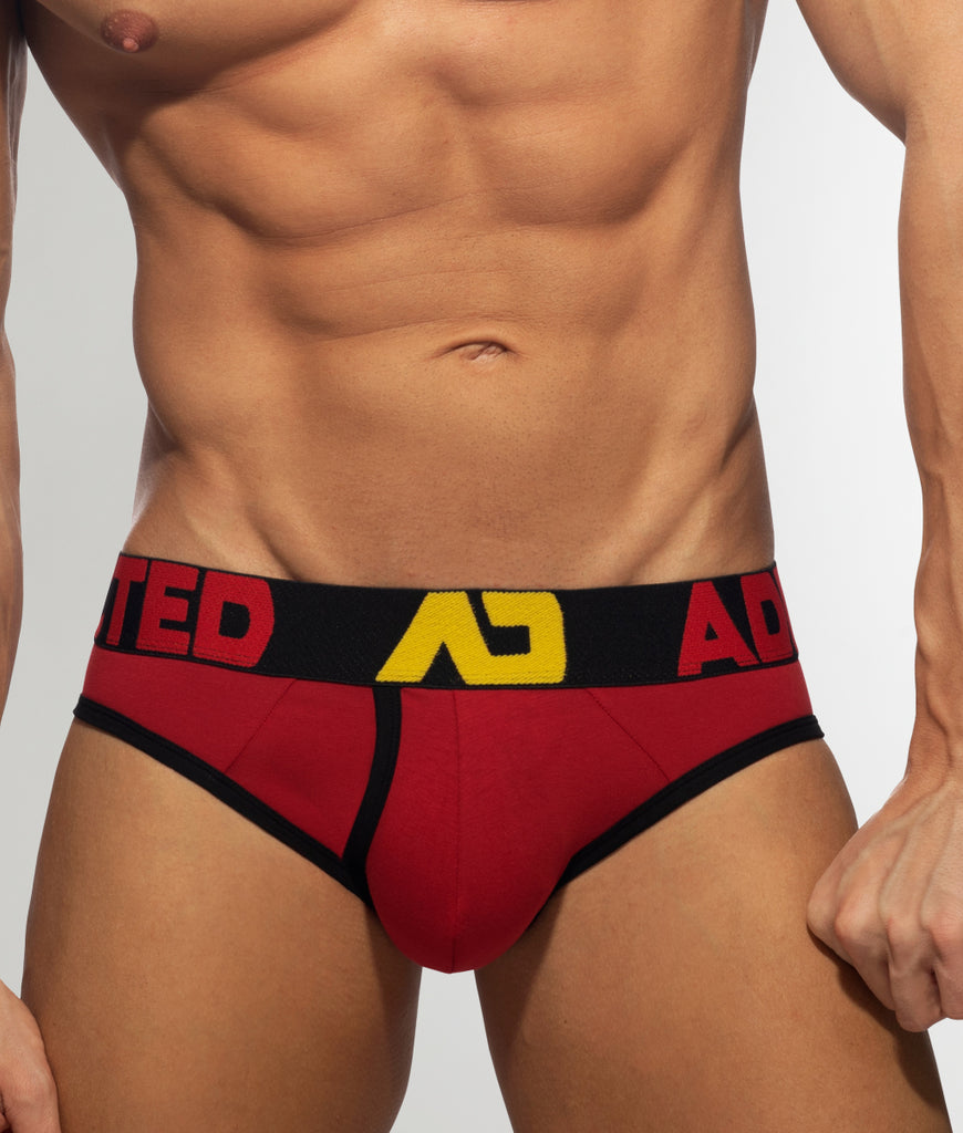 Addicted Open Fly Cotton Brief Addicted Open Fly Cotton Brief Red-black